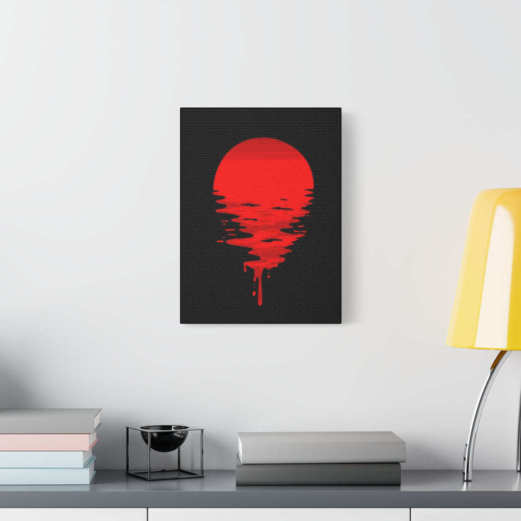 Sunset Canvas Art Print, Modern Wall Decor, Red and Black Home Decor, Abstract Art