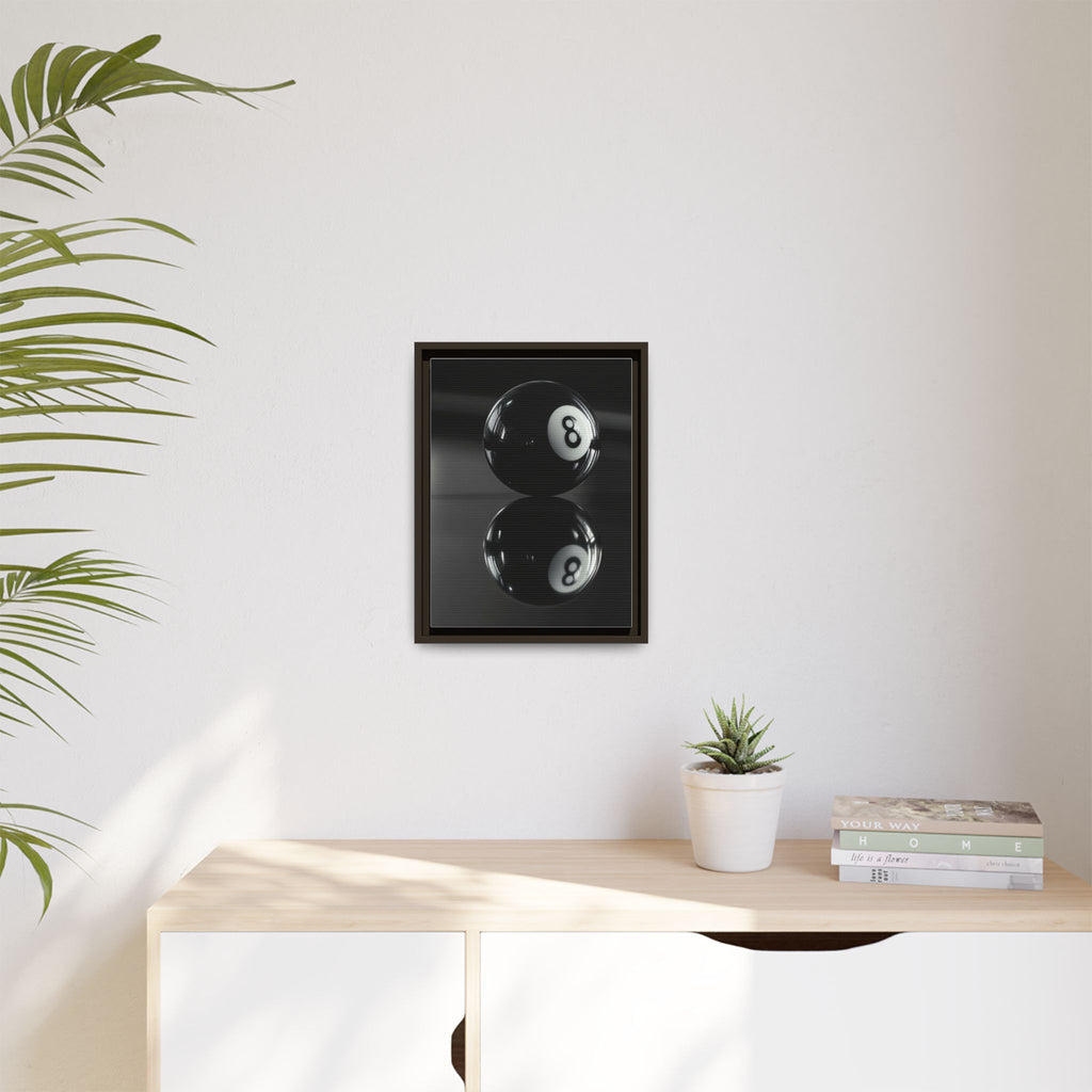 Eight Ball Reflection Matte Framed Canvas Print