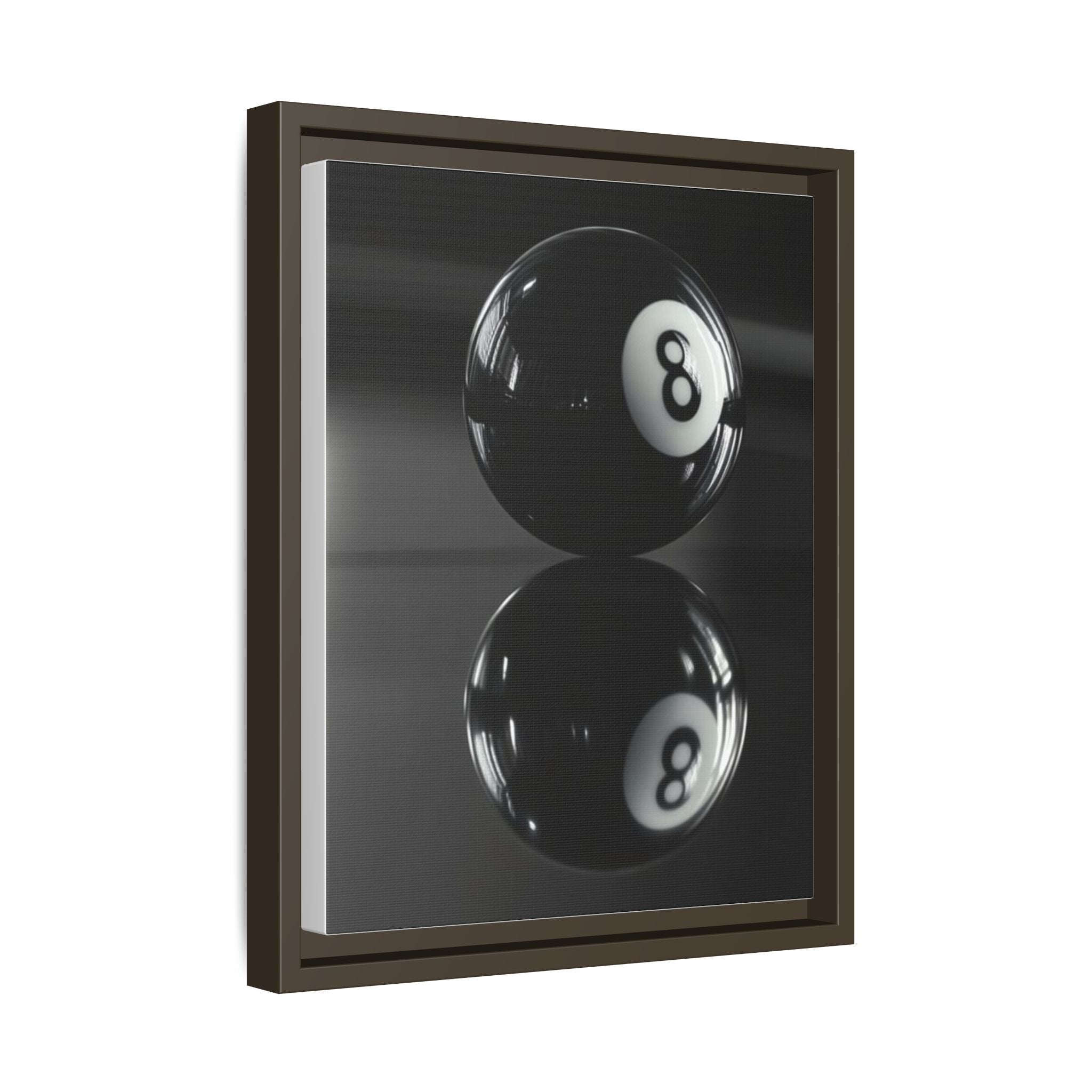 Eight Ball Reflection Matte Framed Canvas Print