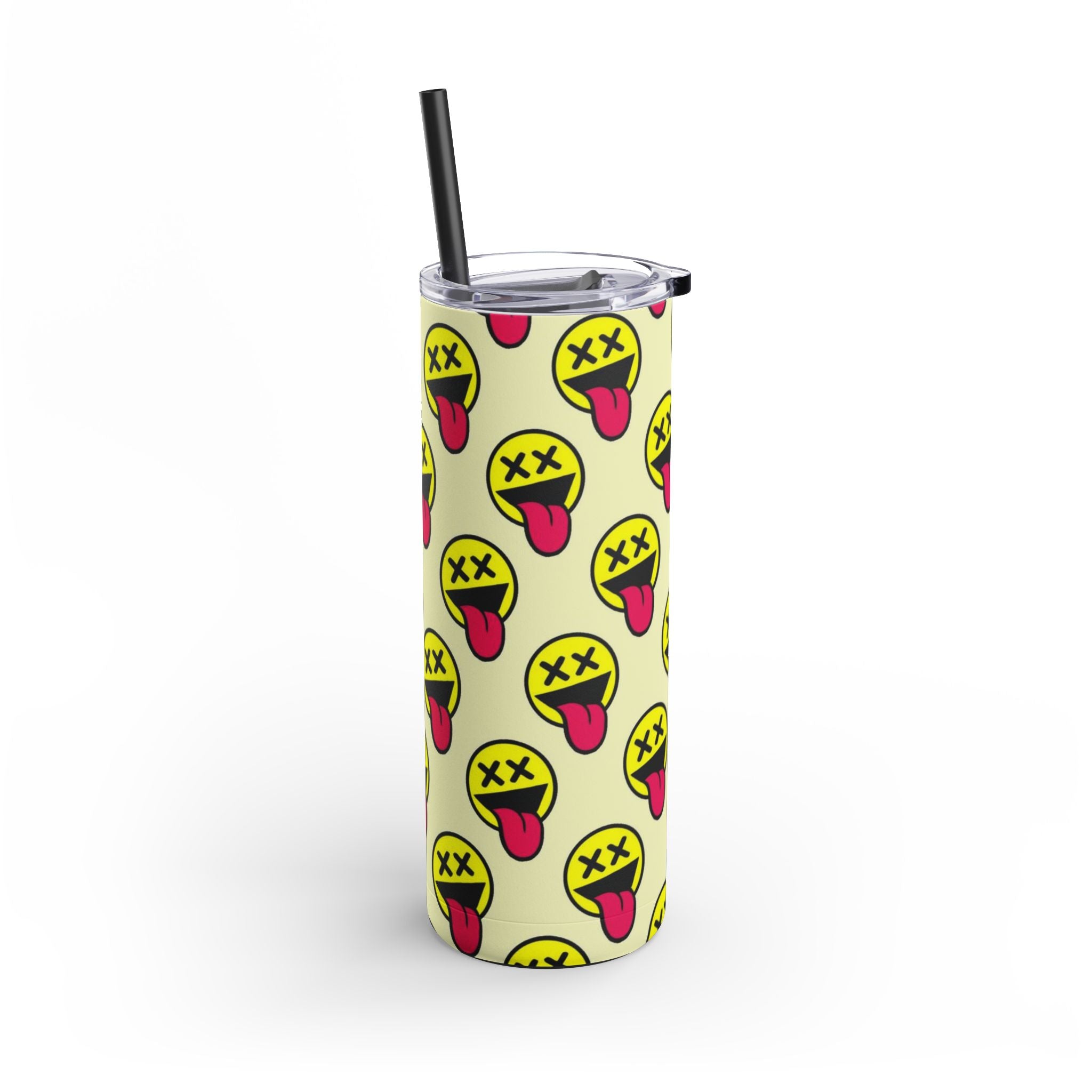 Funny Emoji Tumbler, 20oz, Party Cup, Gift for Teens, Drinkware, Kawaii Style, Summer Vibes, Unique Design
