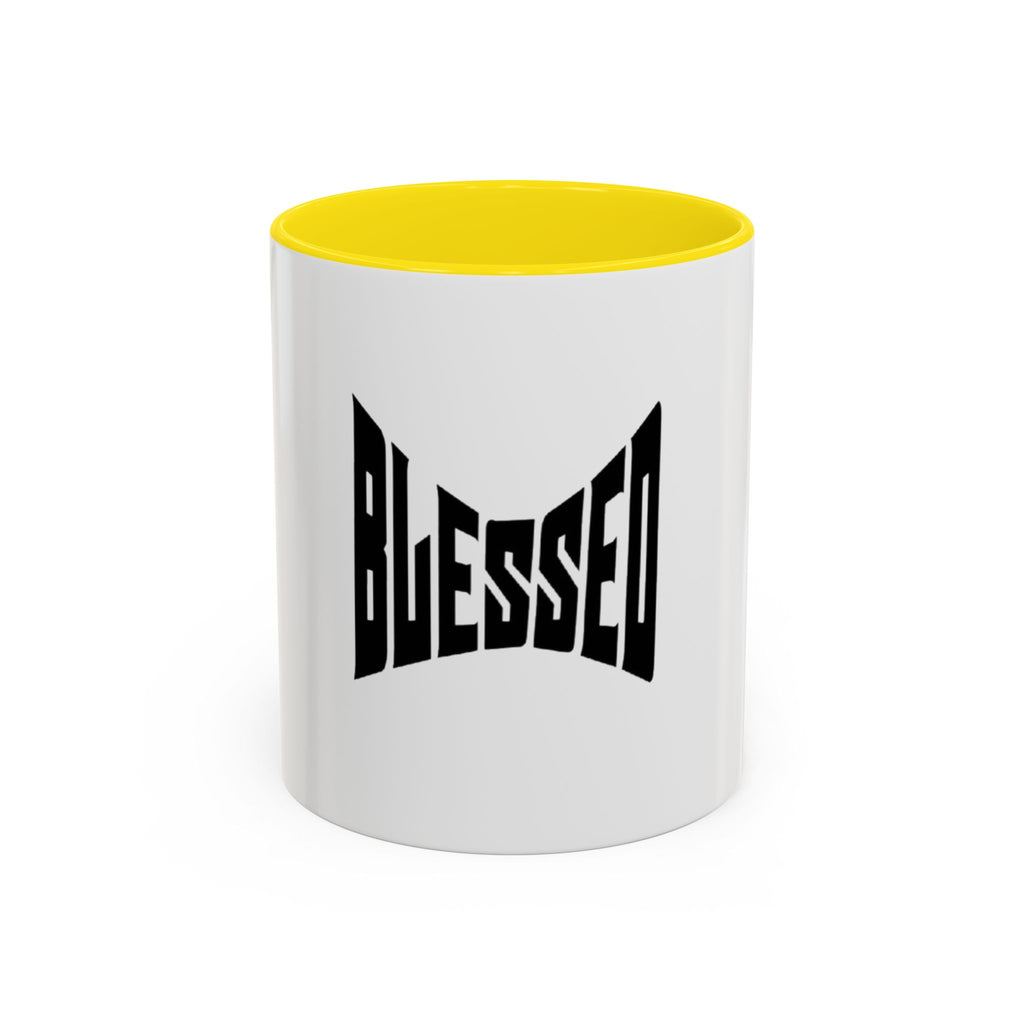 Blessed Coffee Mug — Bold Black Typography Ceramic Mug (11/15 oz)