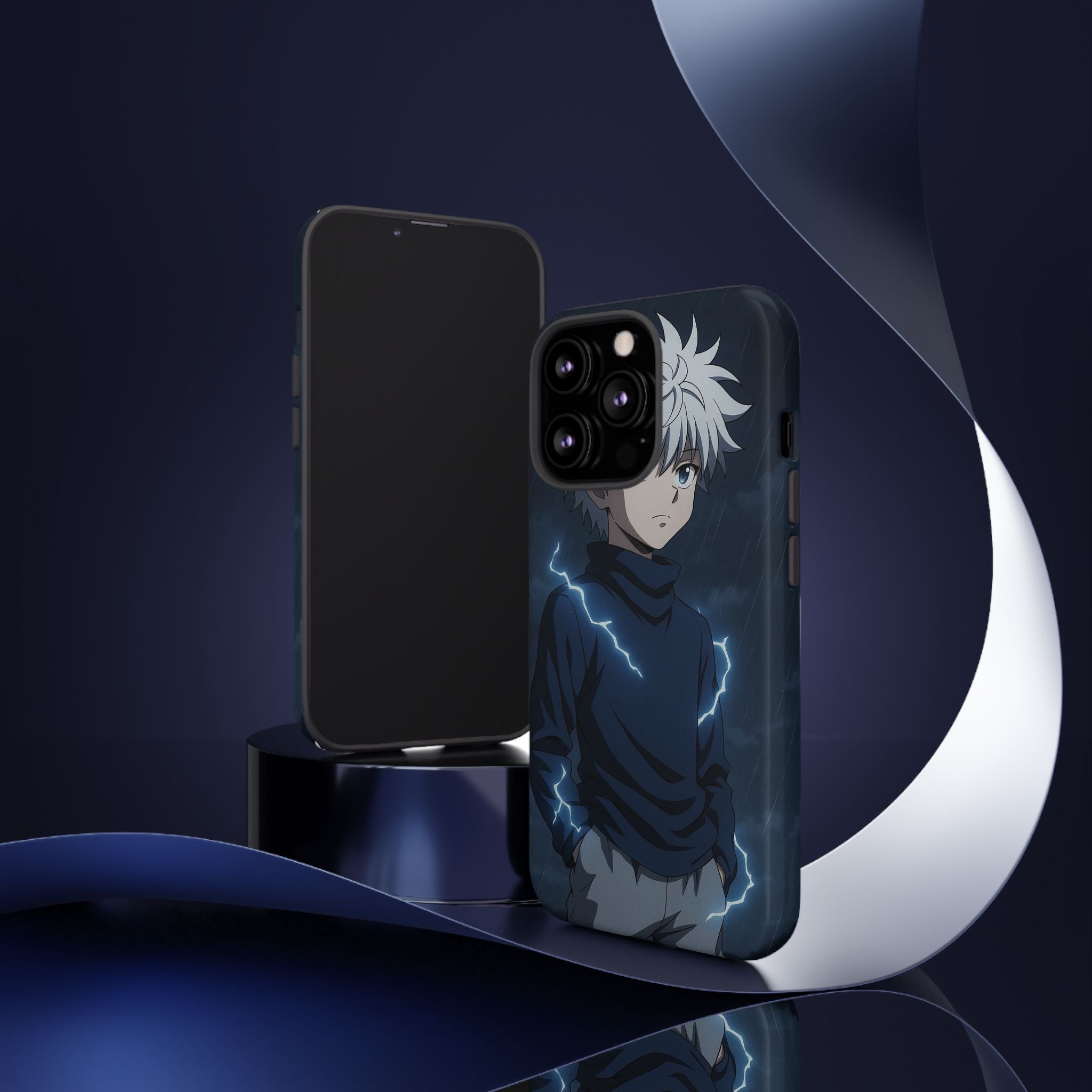 Anime Phone Case Featuring Lightning Design,