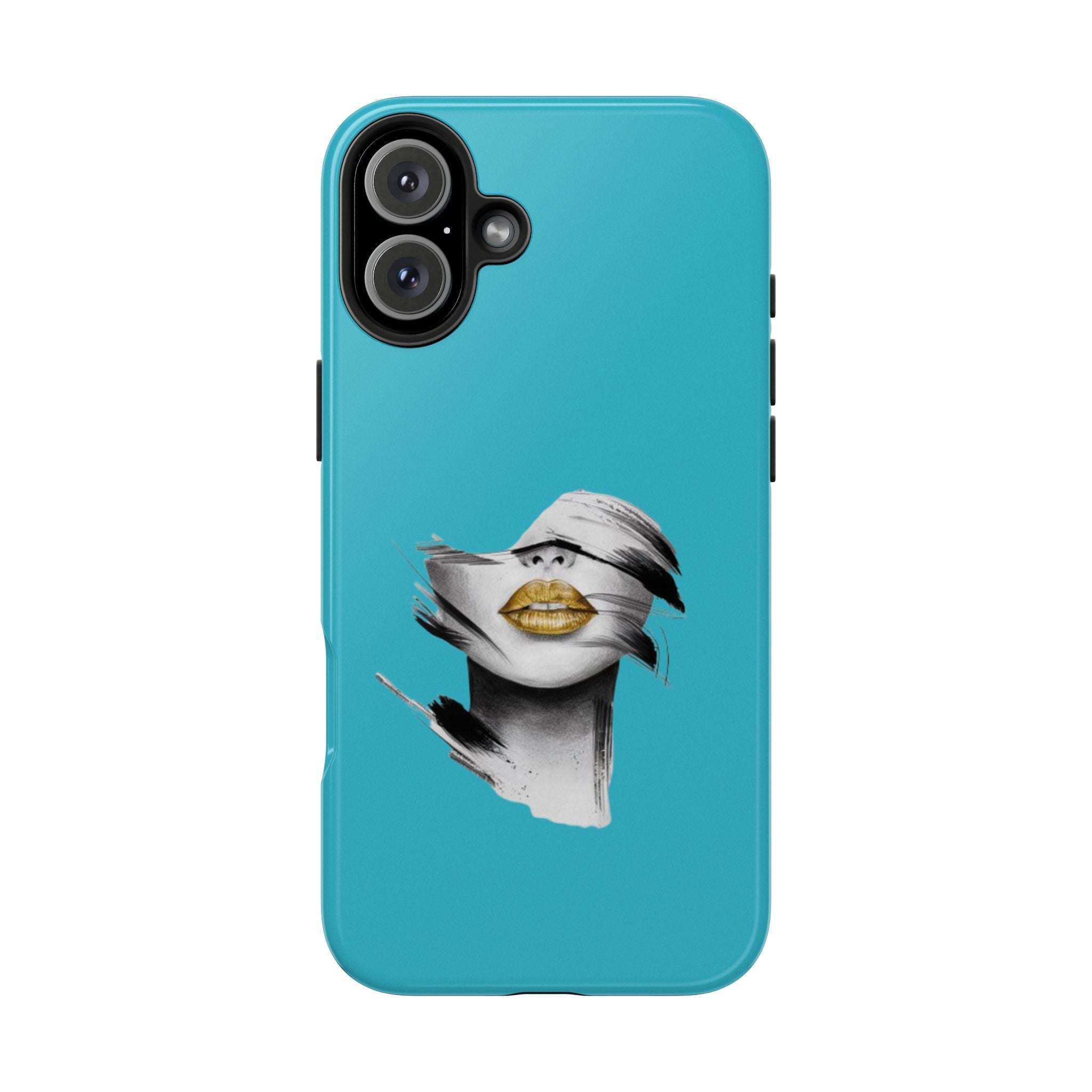 Teal 'Golden Lips' Tough Phone Case