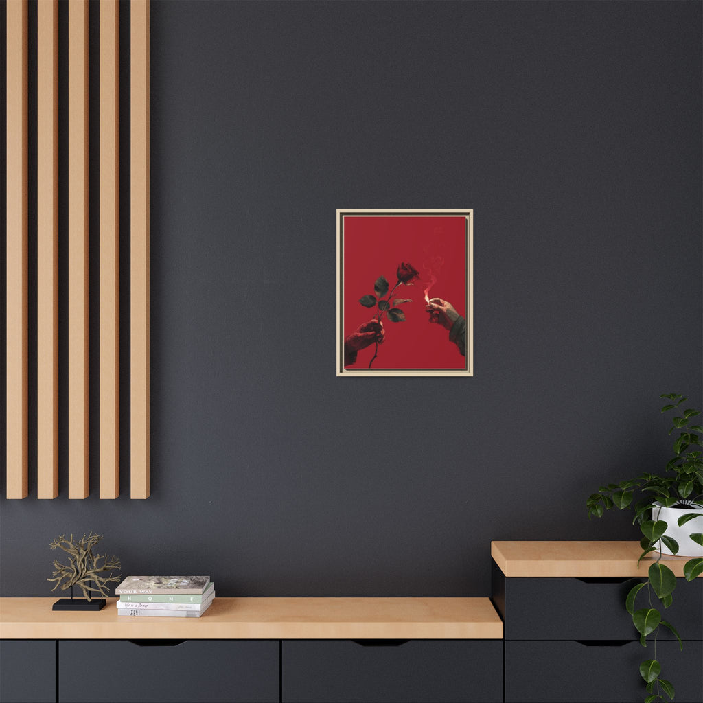 Red Rose & Lighter Minimalist Wall Print