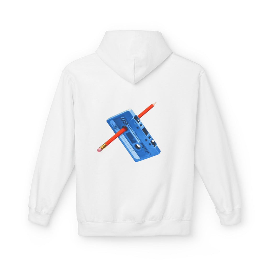Blue Cassette Tape with Pencil Hoodie | Retro Music 80s 90s