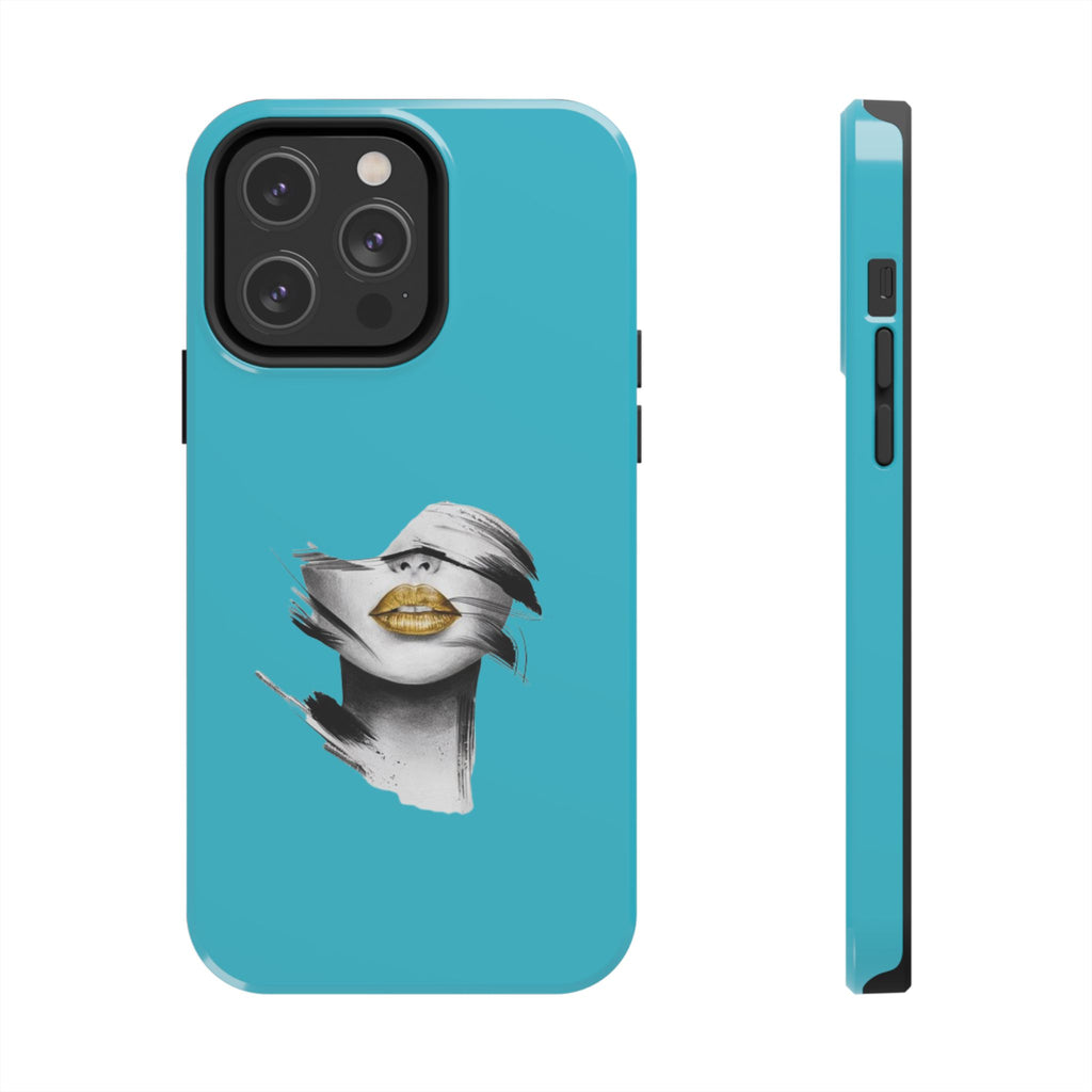 Teal 'Golden Lips' Tough Phone Case