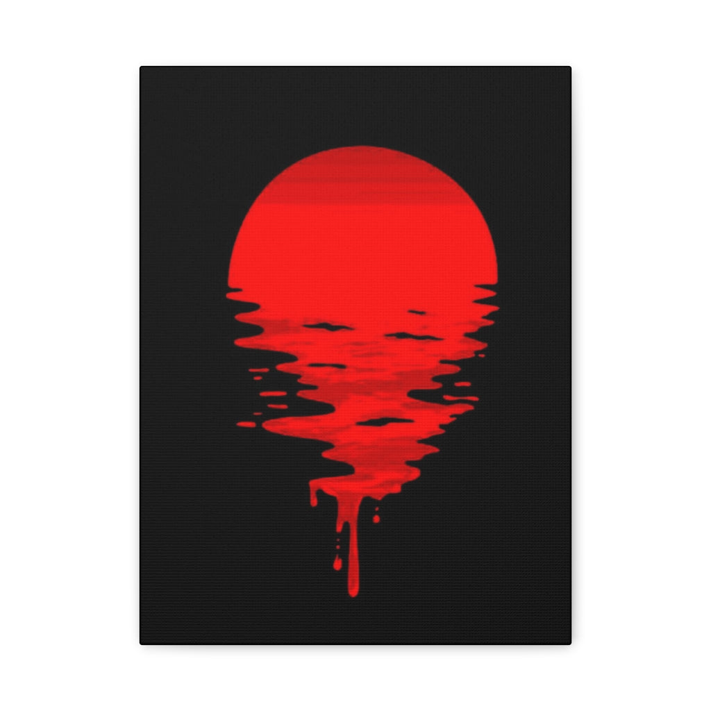 Sunset Canvas Art Print, Modern Wall Decor, Red and Black Home Decor, Abstract Art