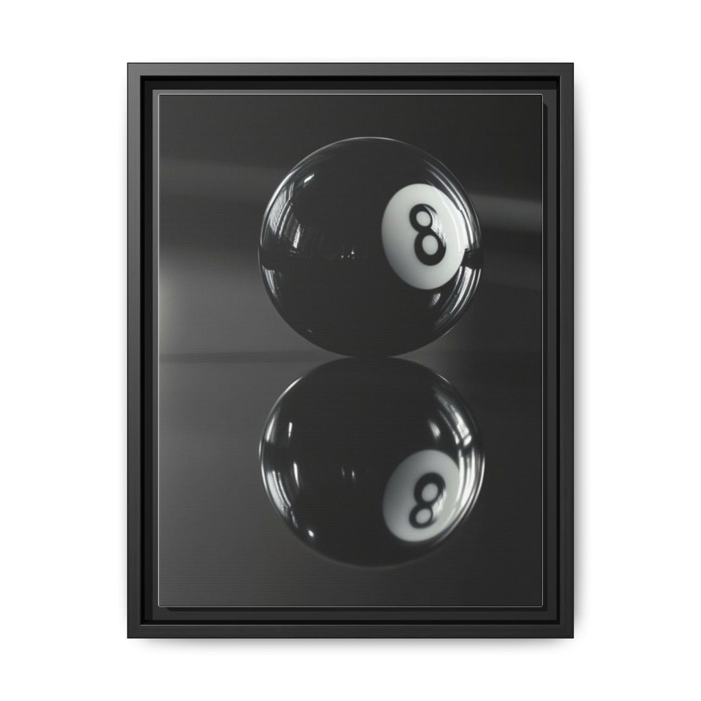 Eight Ball Reflection Matte Framed Canvas Print
