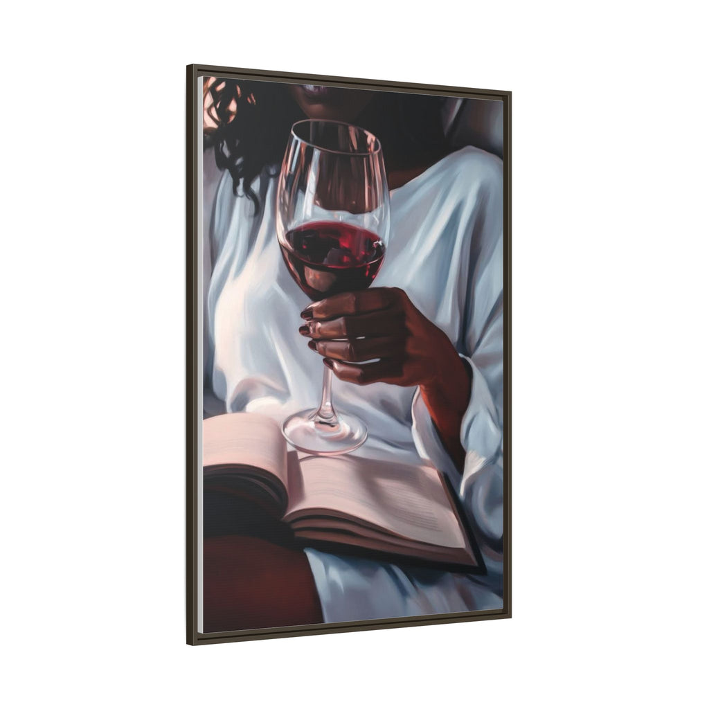 Woman Reading with Wine Glass (Cozy Evening Wall Decor)
