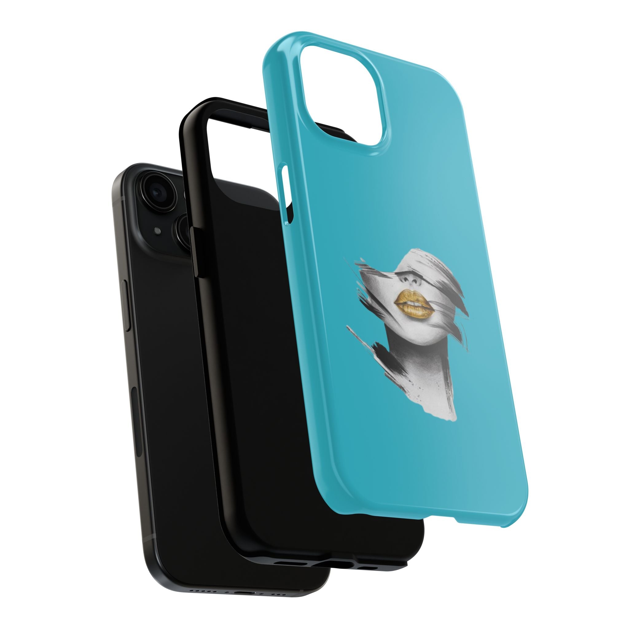 Teal 'Golden Lips' Tough Phone Case