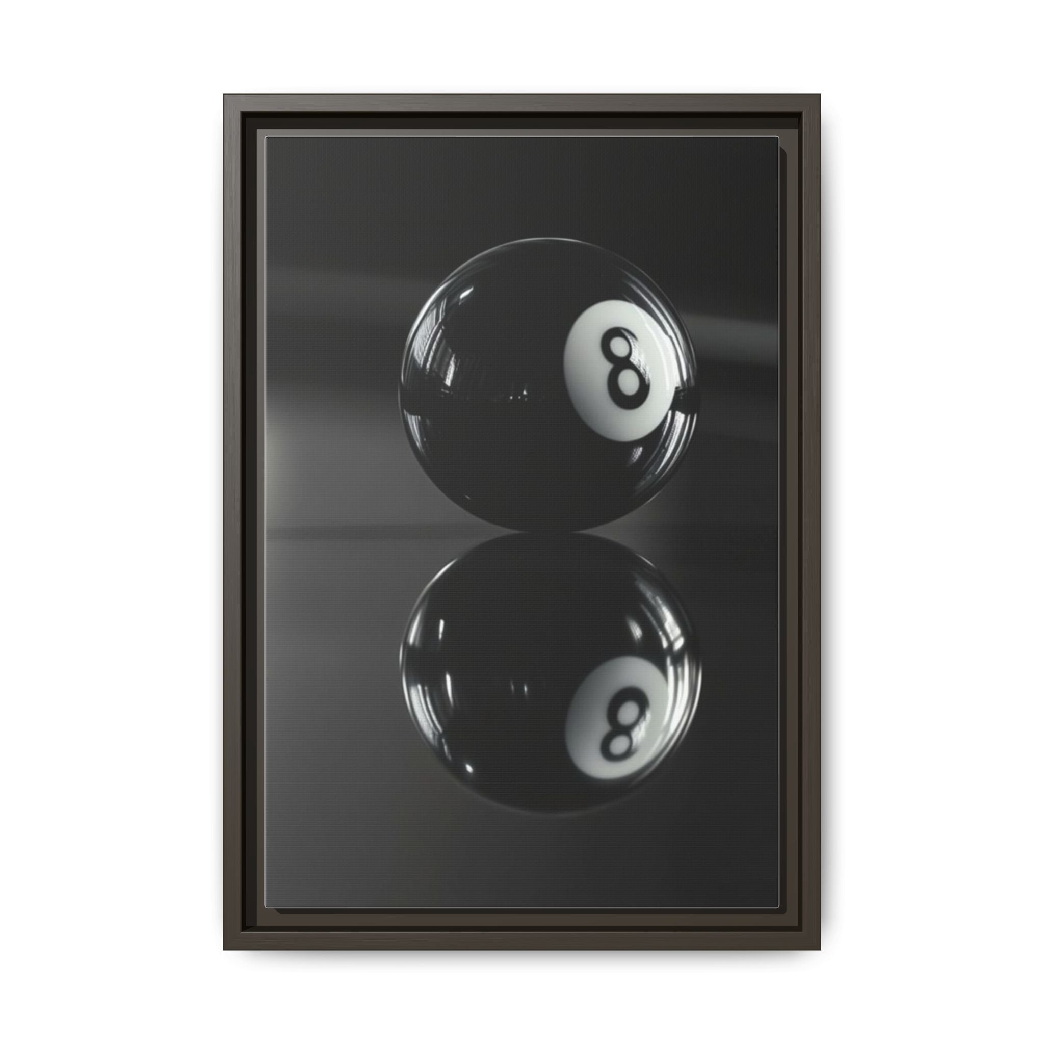 Eight Ball Reflection Matte Framed Canvas Print