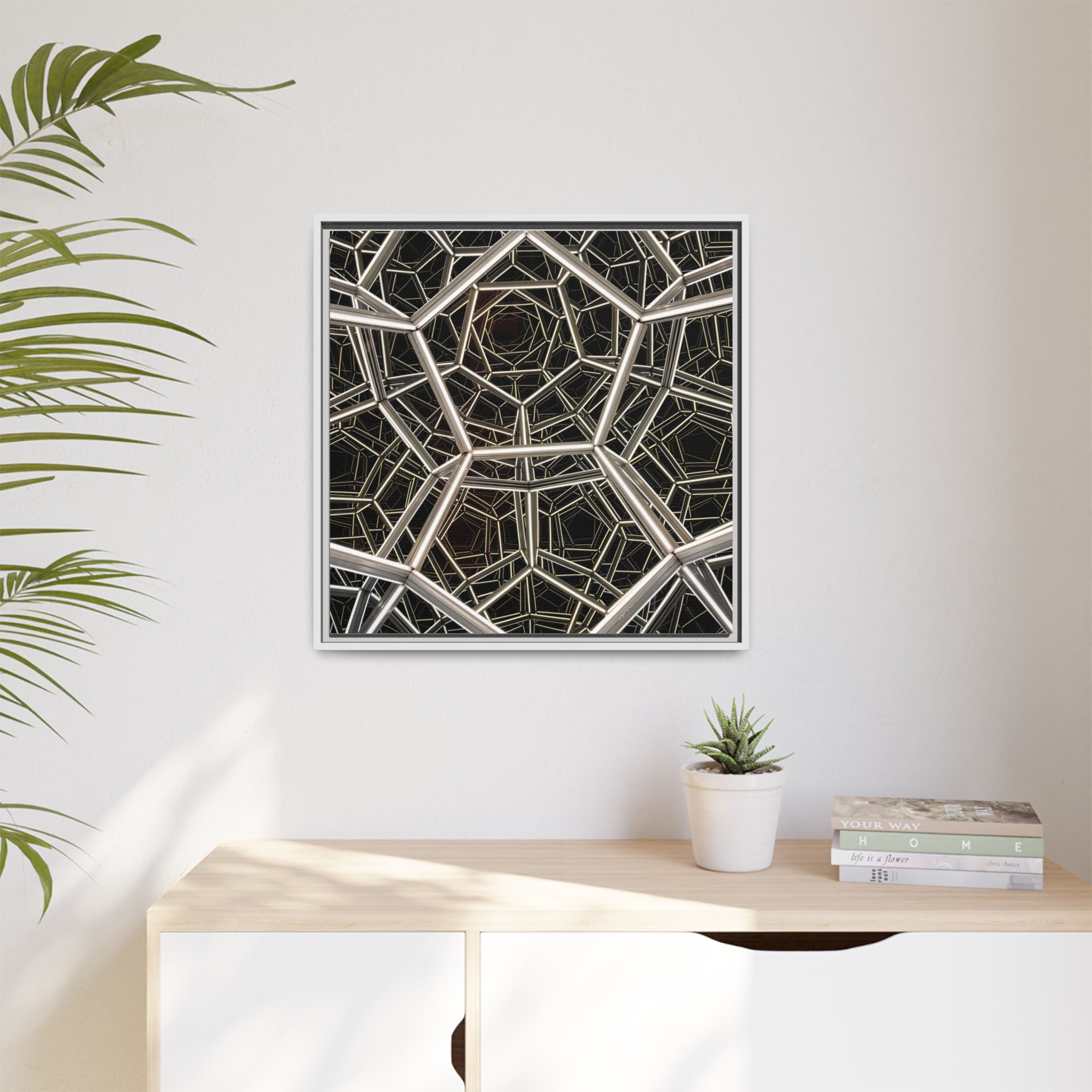 Framed Wall Art Print, Modern Geometric Canvas, Abstract Home Decor, Unique Gift, Stylish Office Art, Contemporary Room Decor
