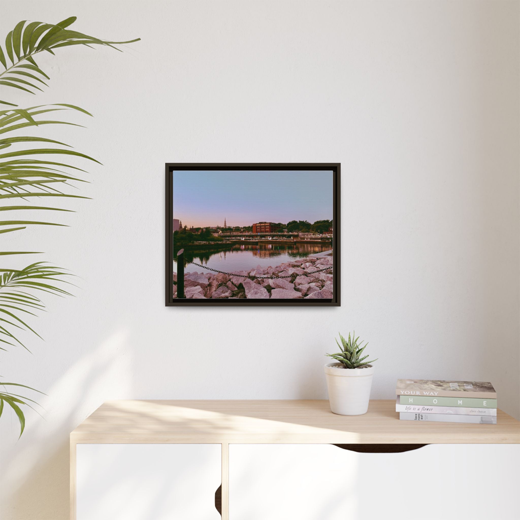 Tranquil Harbor Sunset Wall Art