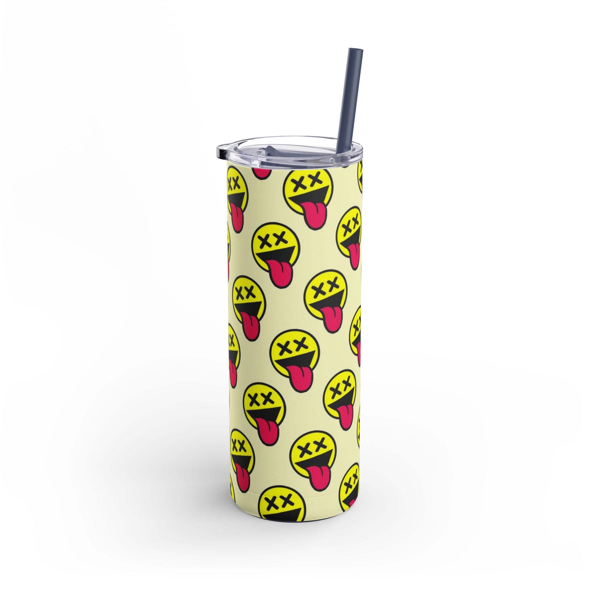 Funny Emoji Tumbler, 20oz, Party Cup, Gift for Teens, Drinkware, Kawaii Style, Summer Vibes, Unique Design