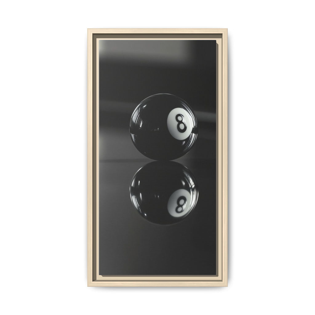 Eight Ball Reflection Matte Framed Canvas Print