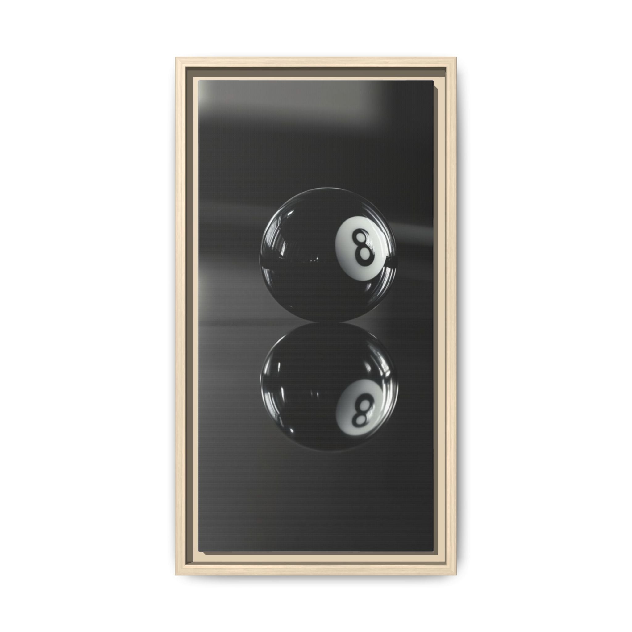 Eight Ball Reflection Matte Framed Canvas Print