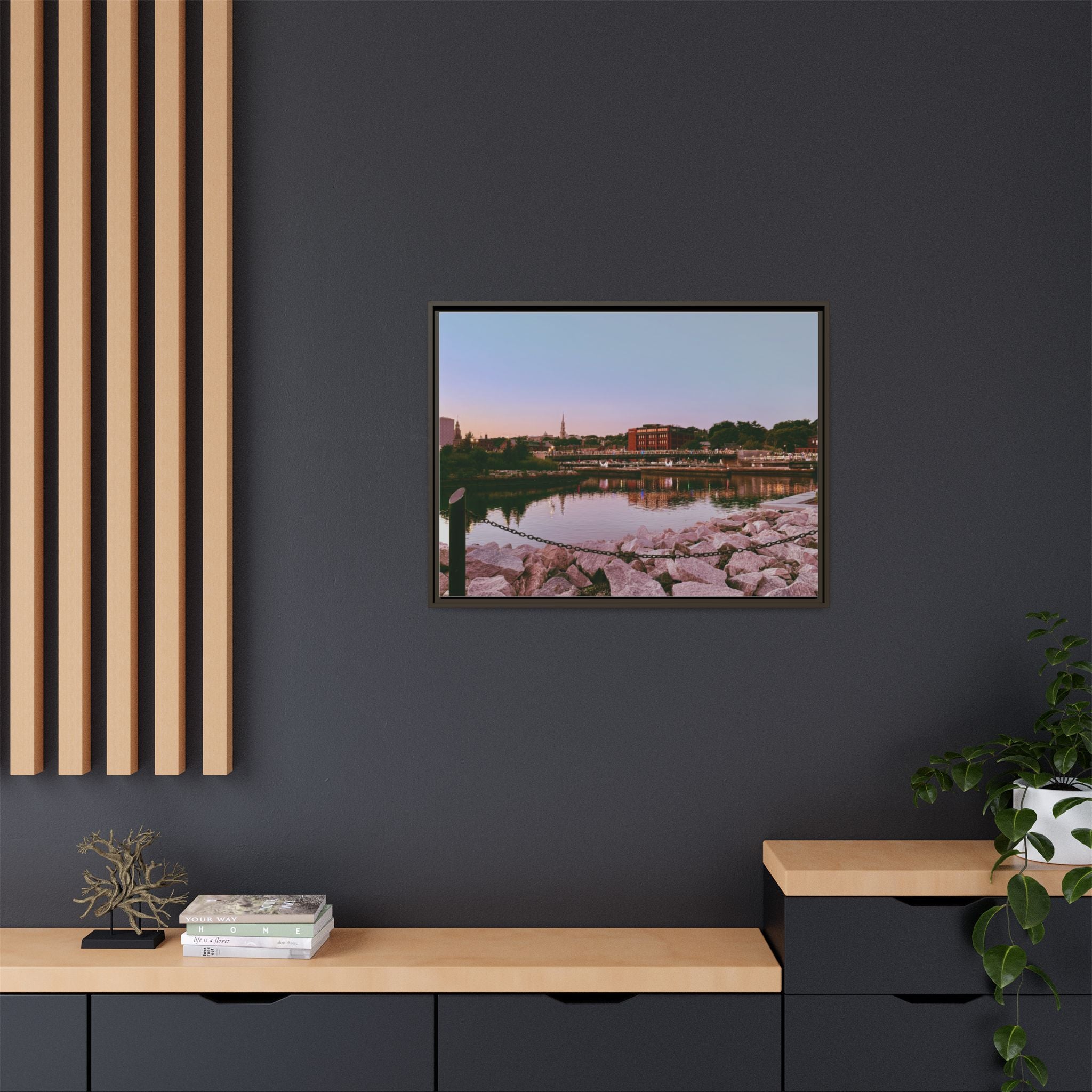 Tranquil Harbor Sunset Wall Art