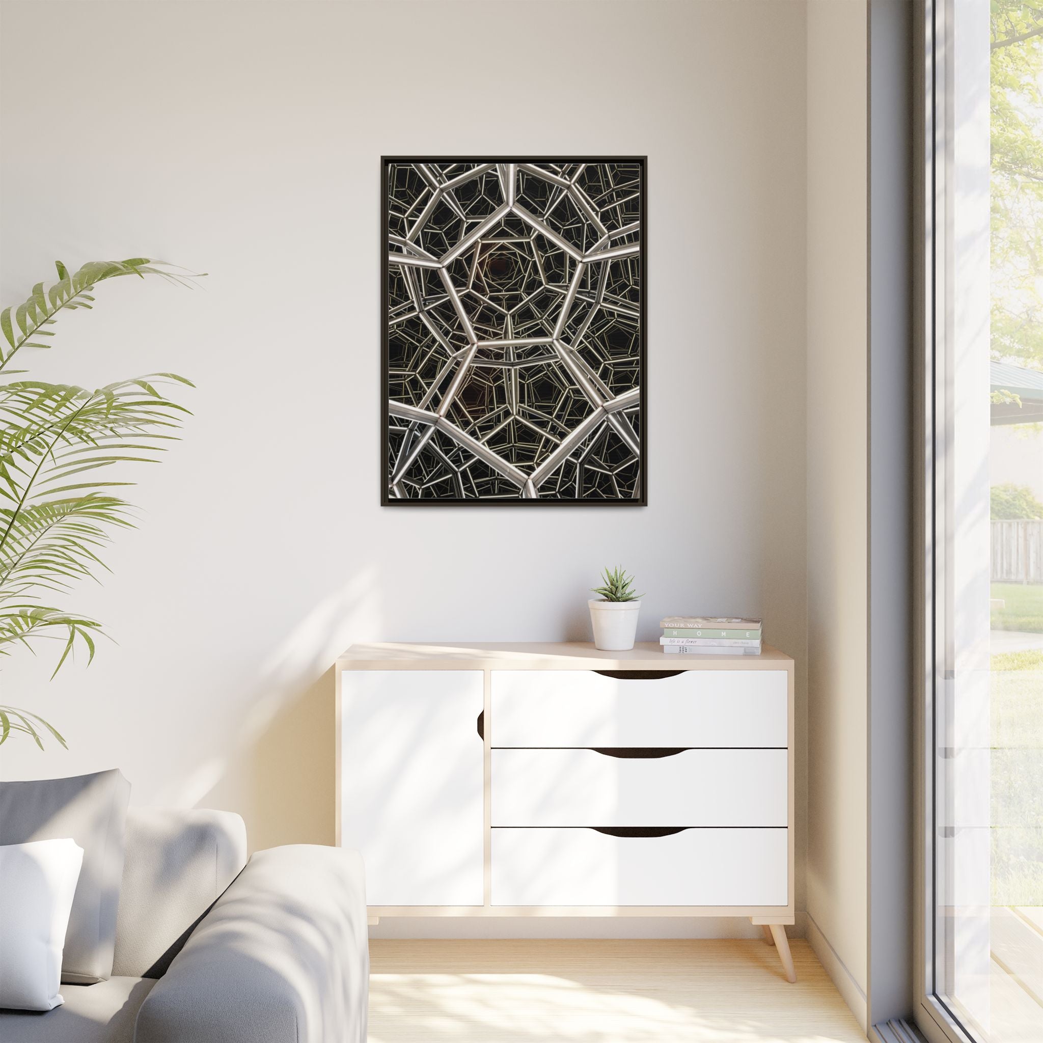 Framed Wall Art Print, Modern Geometric Canvas, Abstract Home Decor, Unique Gift, Stylish Office Art, Contemporary Room Decor