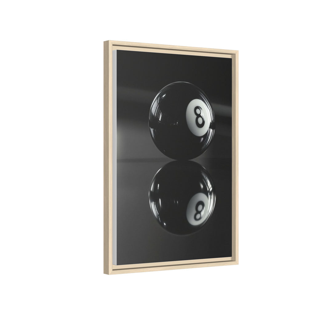 Eight Ball Reflection Matte Framed Canvas Print