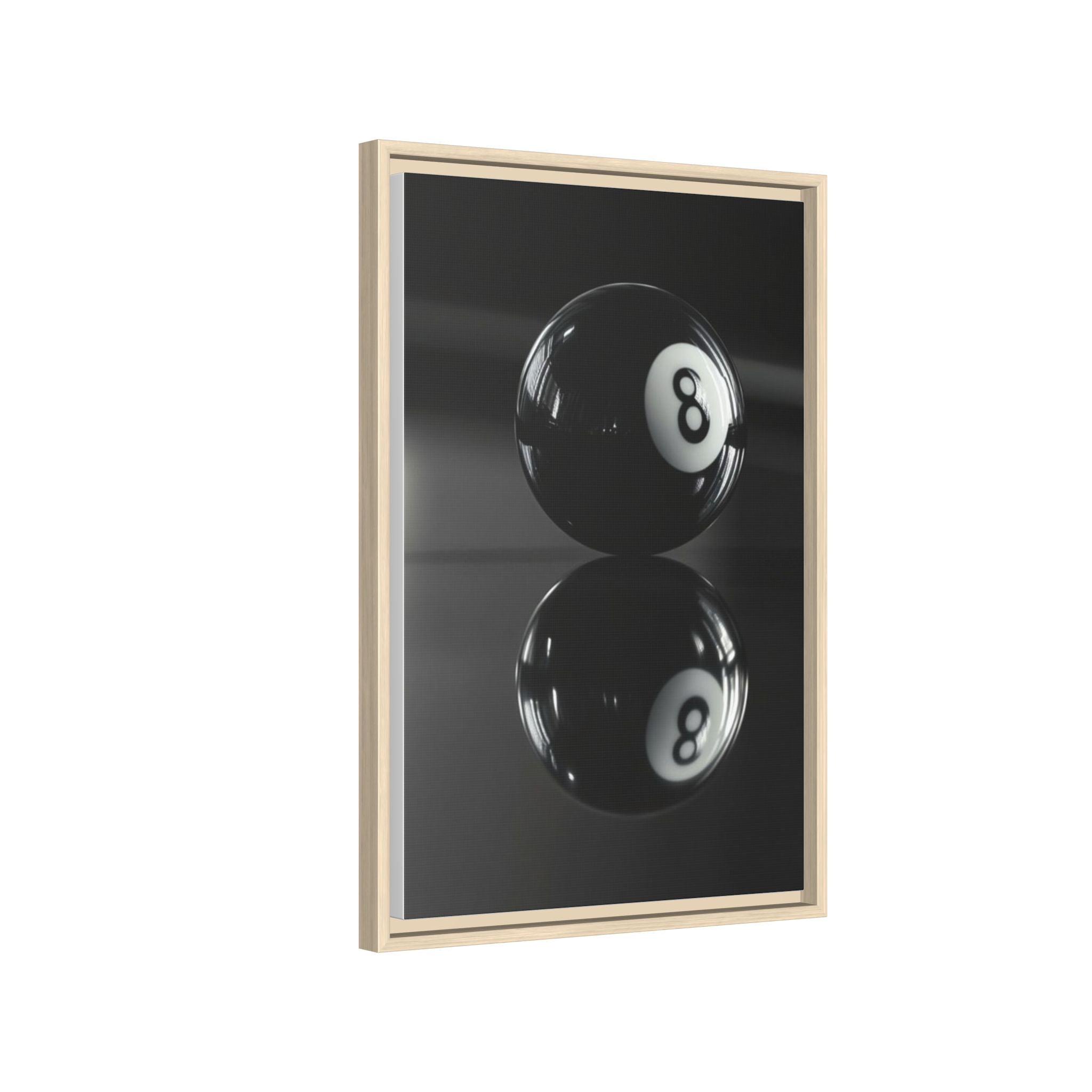 Eight Ball Reflection Matte Framed Canvas Print