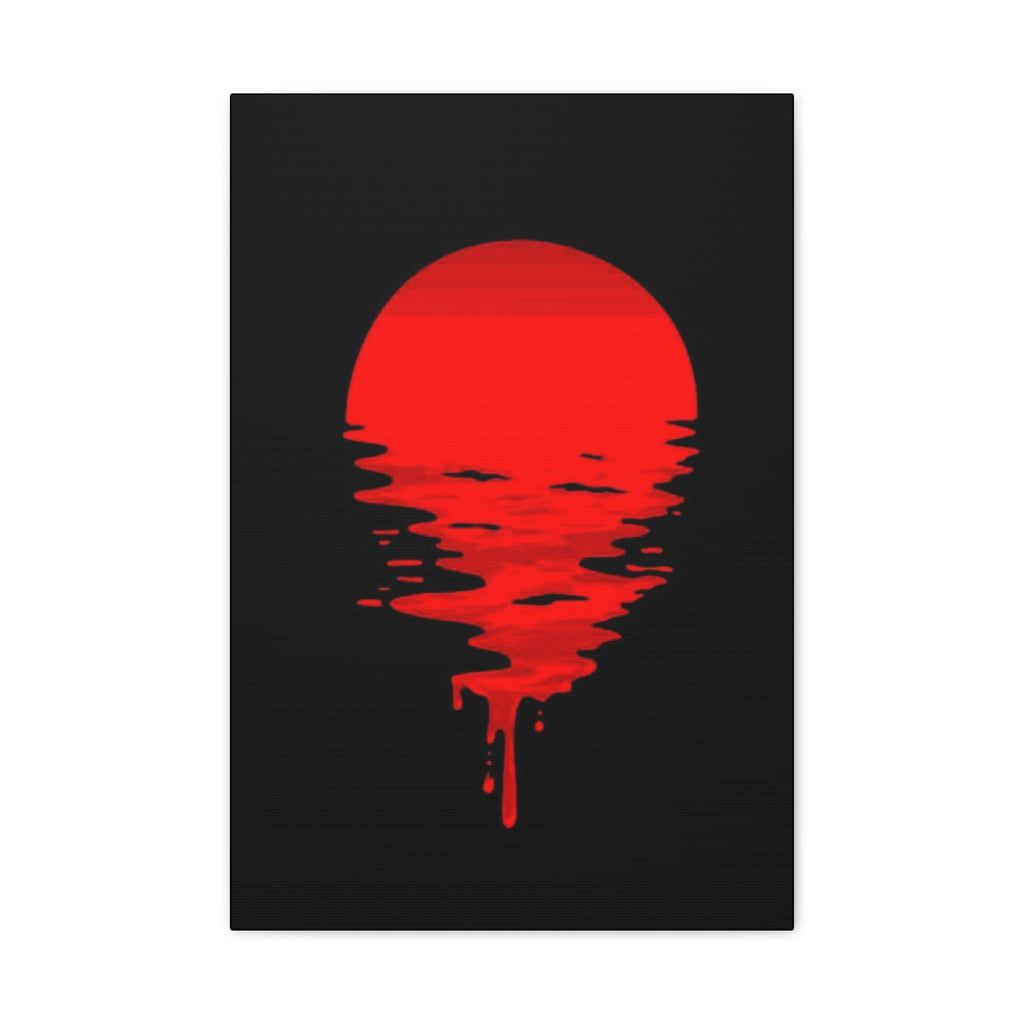 Sunset Canvas Art Print, Modern Wall Decor, Red and Black Home Decor, Abstract Art