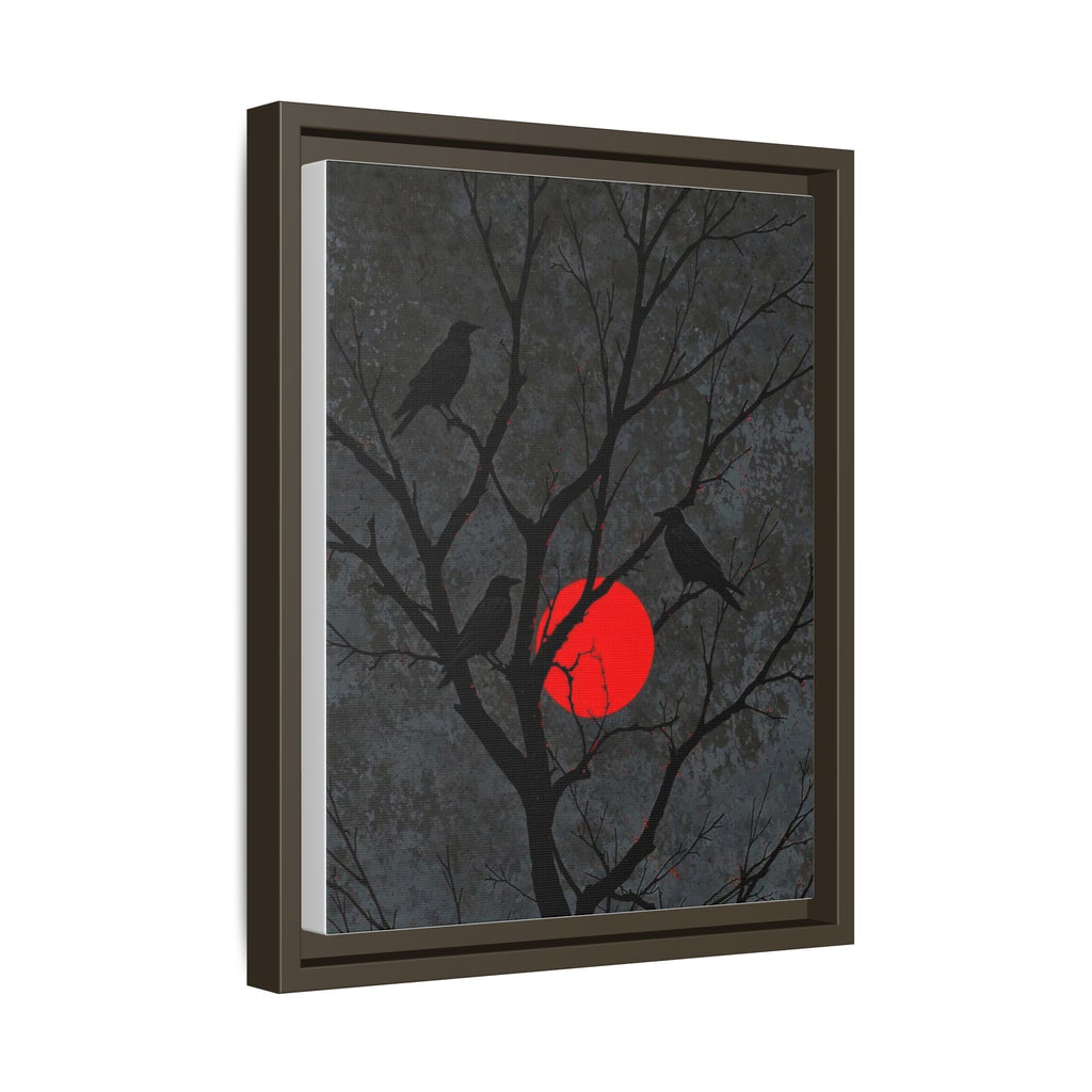 Red Moon Crows Silhouette