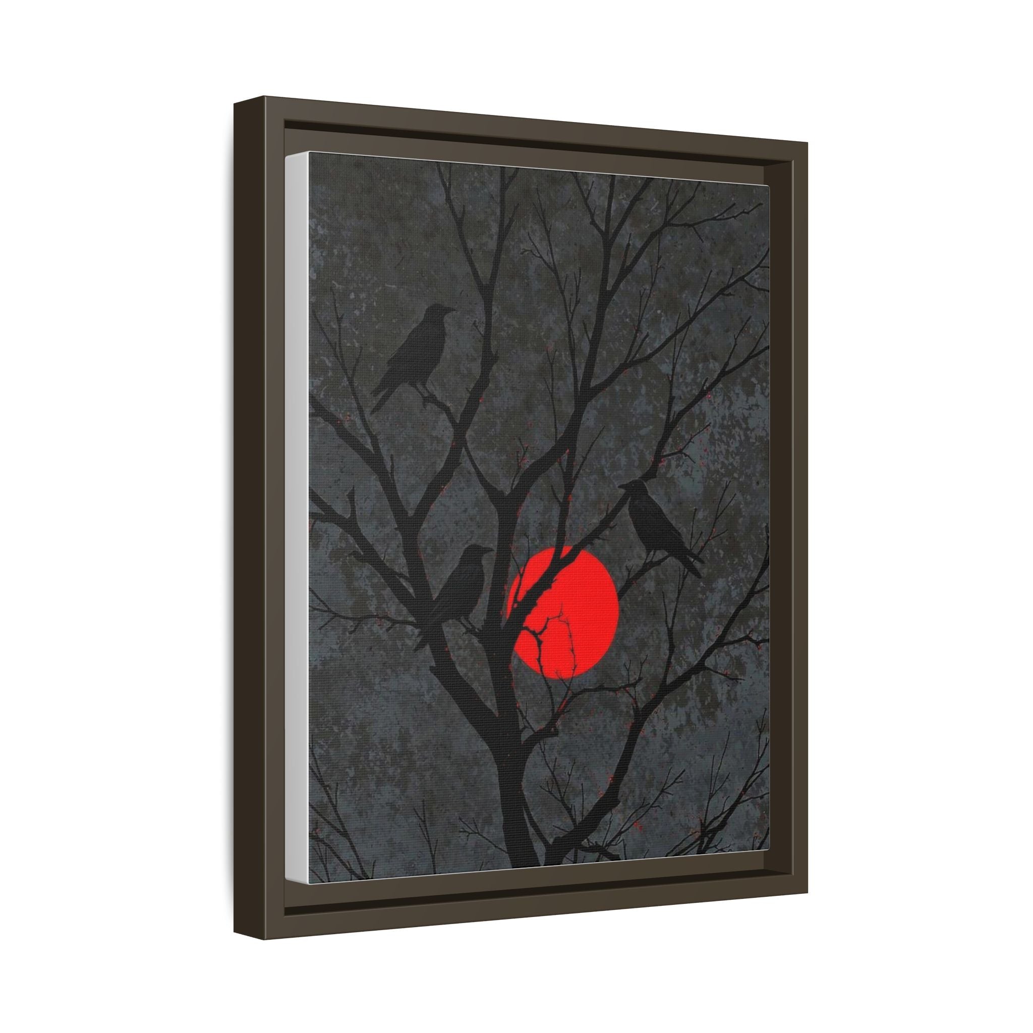 Red Moon Crows Silhouette