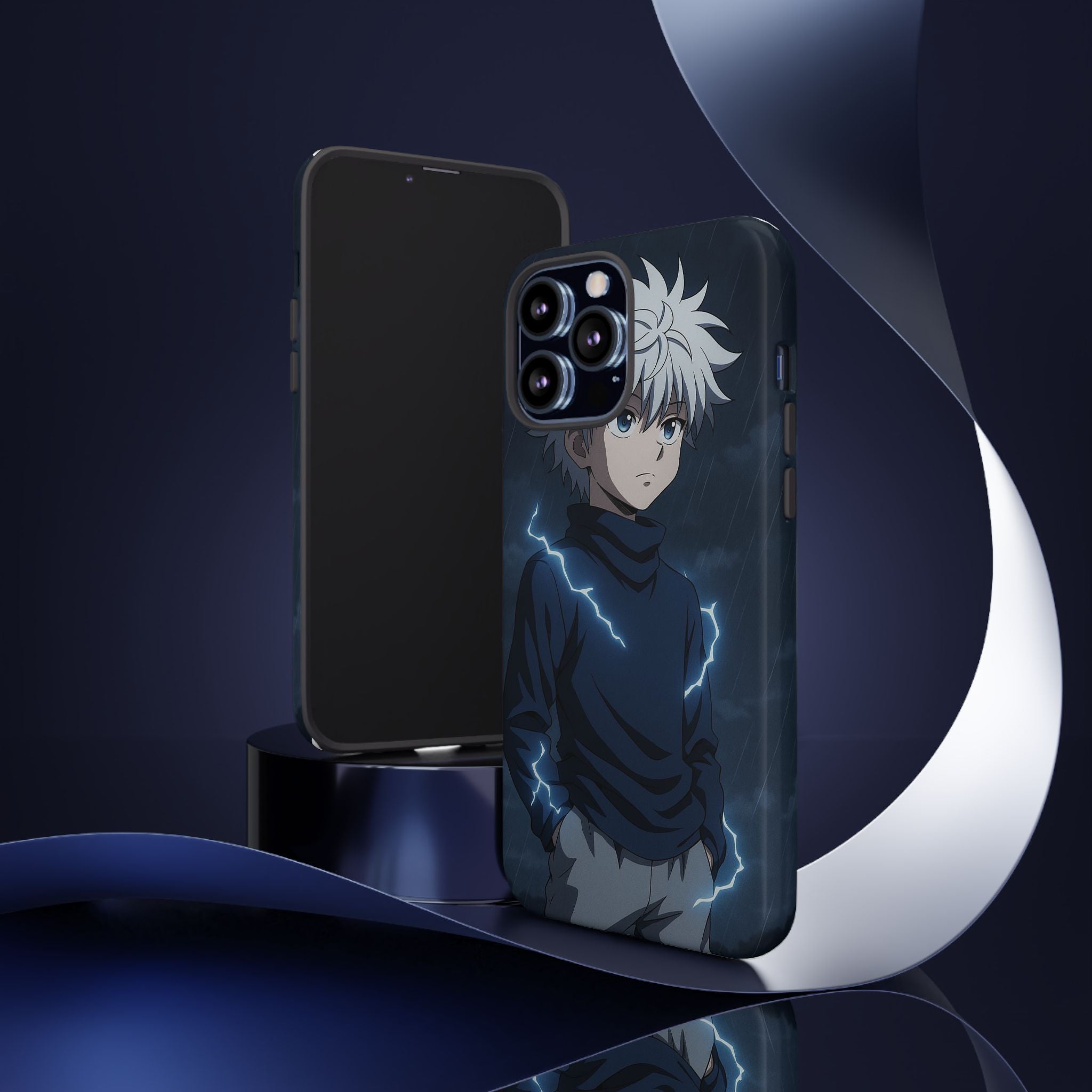 Anime Phone Case Featuring Lightning Design,