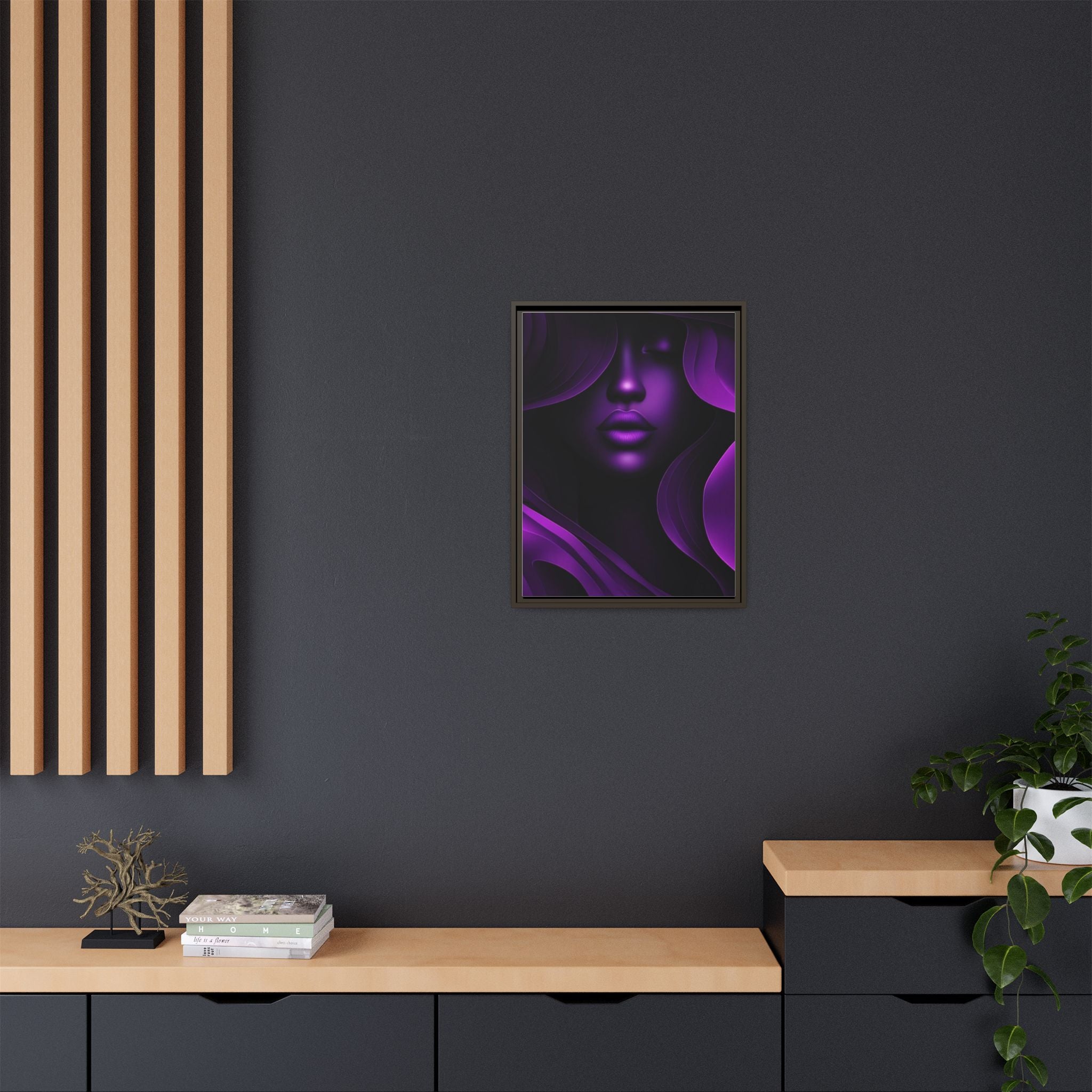 The Quiet Bloom – Purple Abstract Woman Portrait