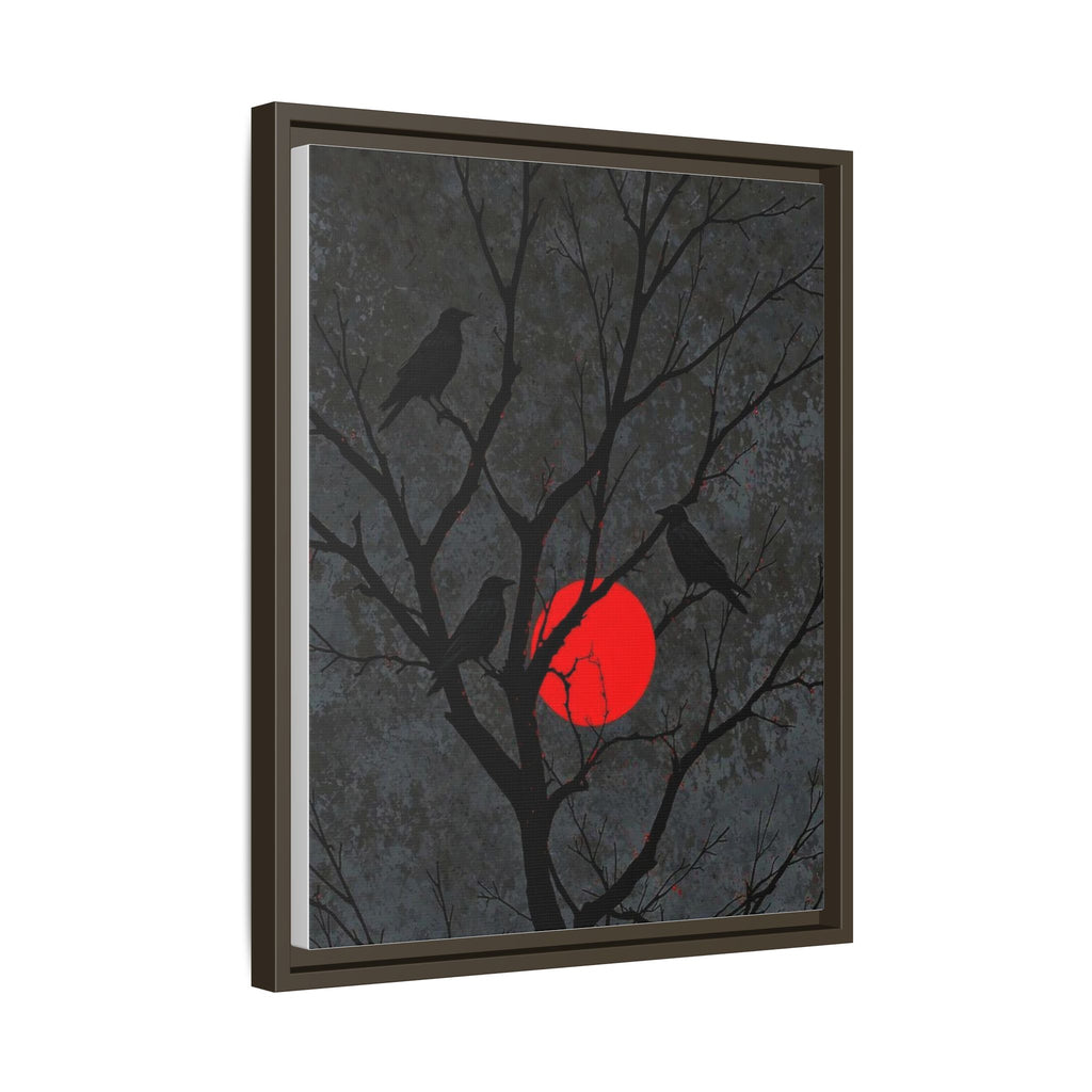 Red Moon Crows Silhouette