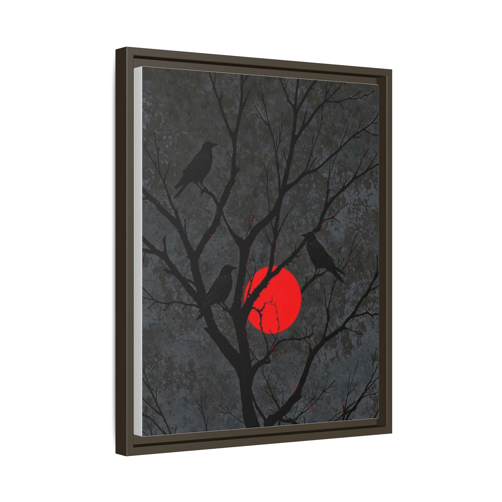 Red Moon Crows Silhouette