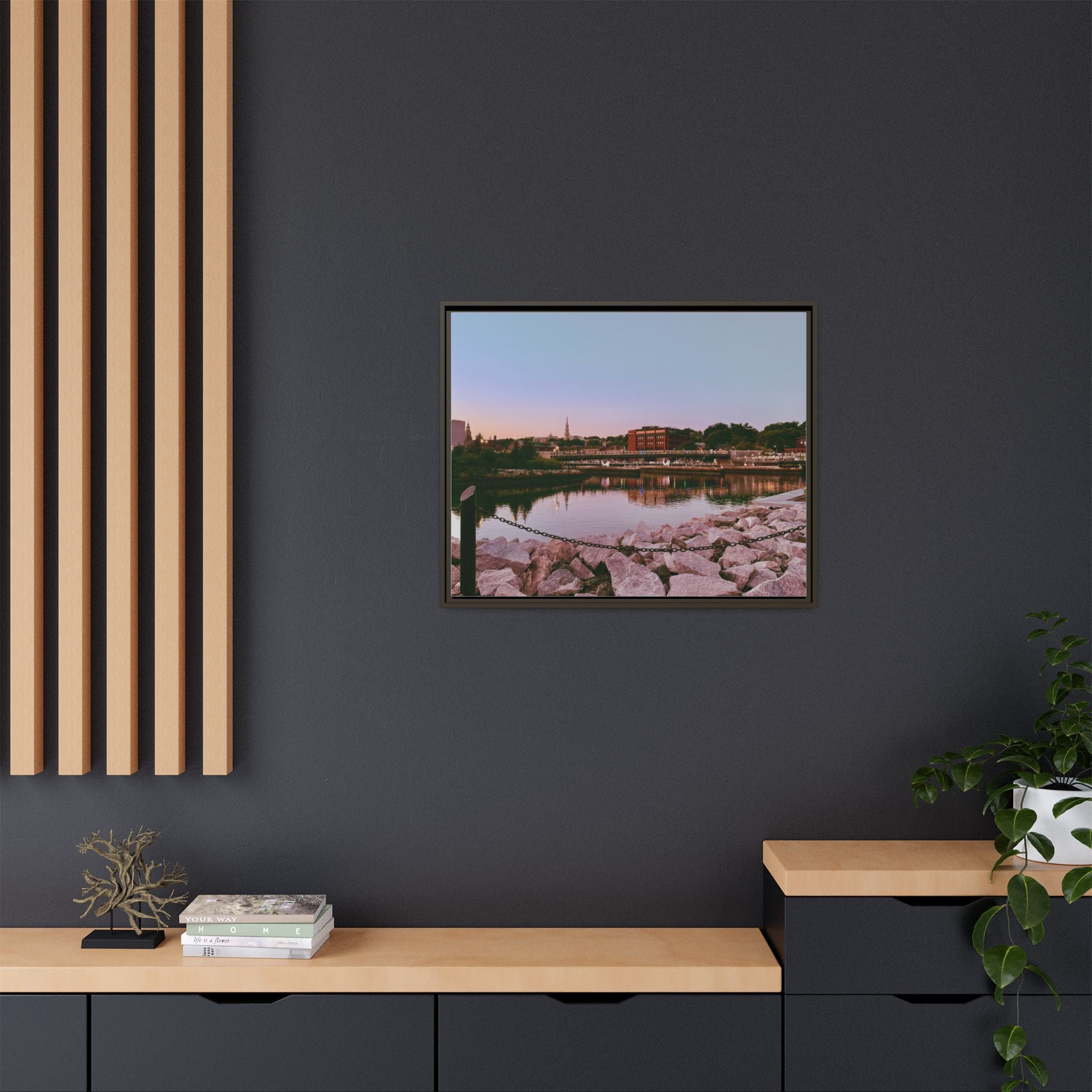 Tranquil Harbor Sunset Wall Art