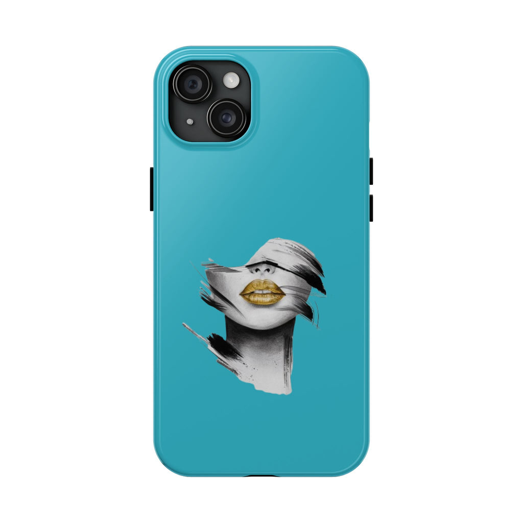Teal 'Golden Lips' Tough Phone Case