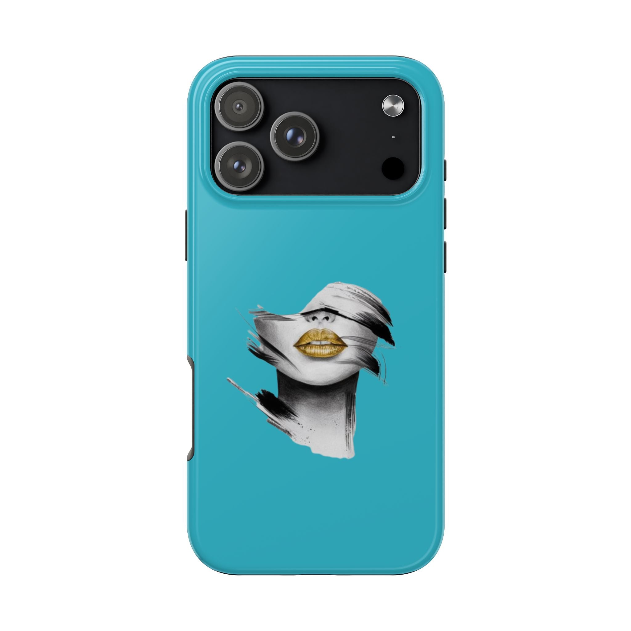 Teal 'Golden Lips' Tough Phone Case