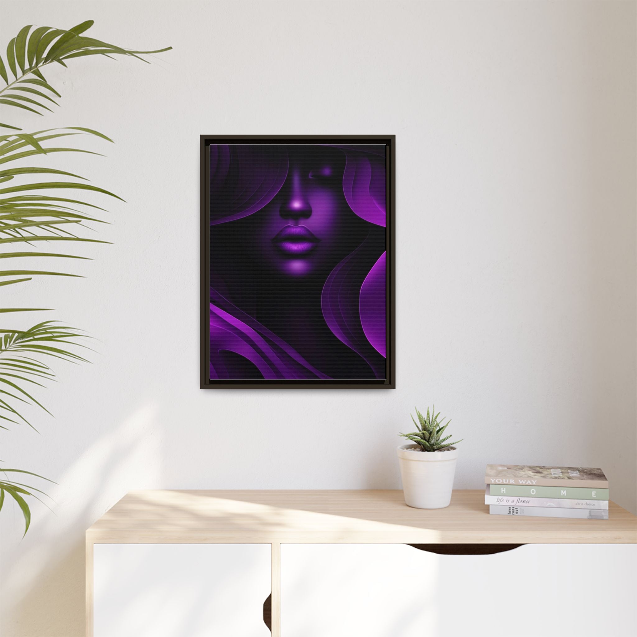 The Quiet Bloom – Purple Abstract Woman Portrait