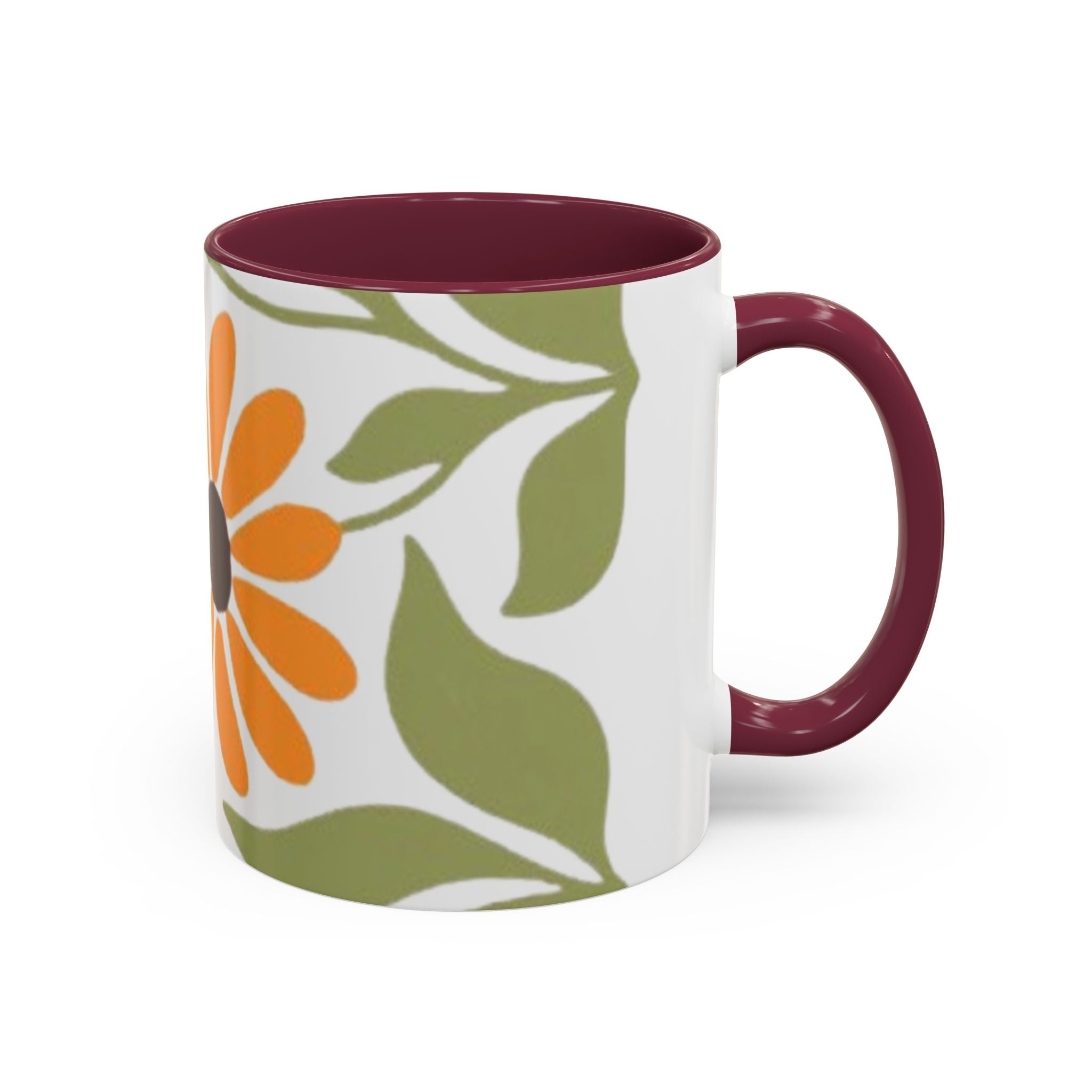 Colorful Floral Mugs, Bright Ceramic Coffee Cups