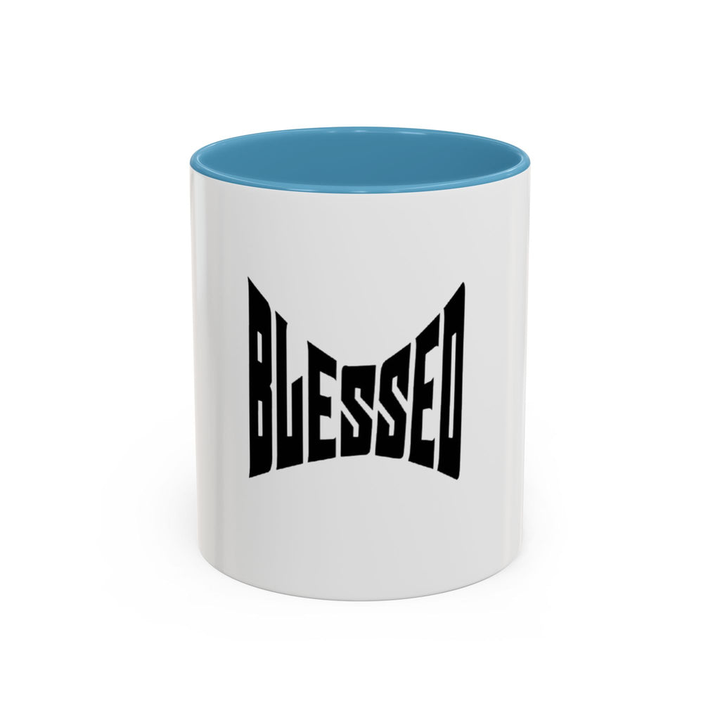 Blessed Coffee Mug — Bold Black Typography Ceramic Mug (11/15 oz)