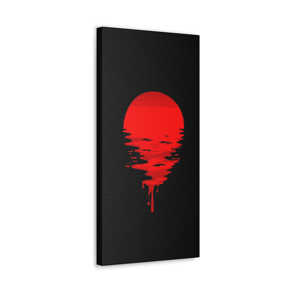 Sunset Canvas Art Print, Modern Wall Decor, Red and Black Home Decor, Abstract Art