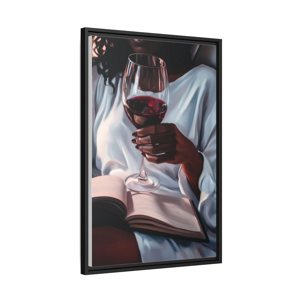 Woman Reading with Wine Glass (Cozy Evening Wall Decor)