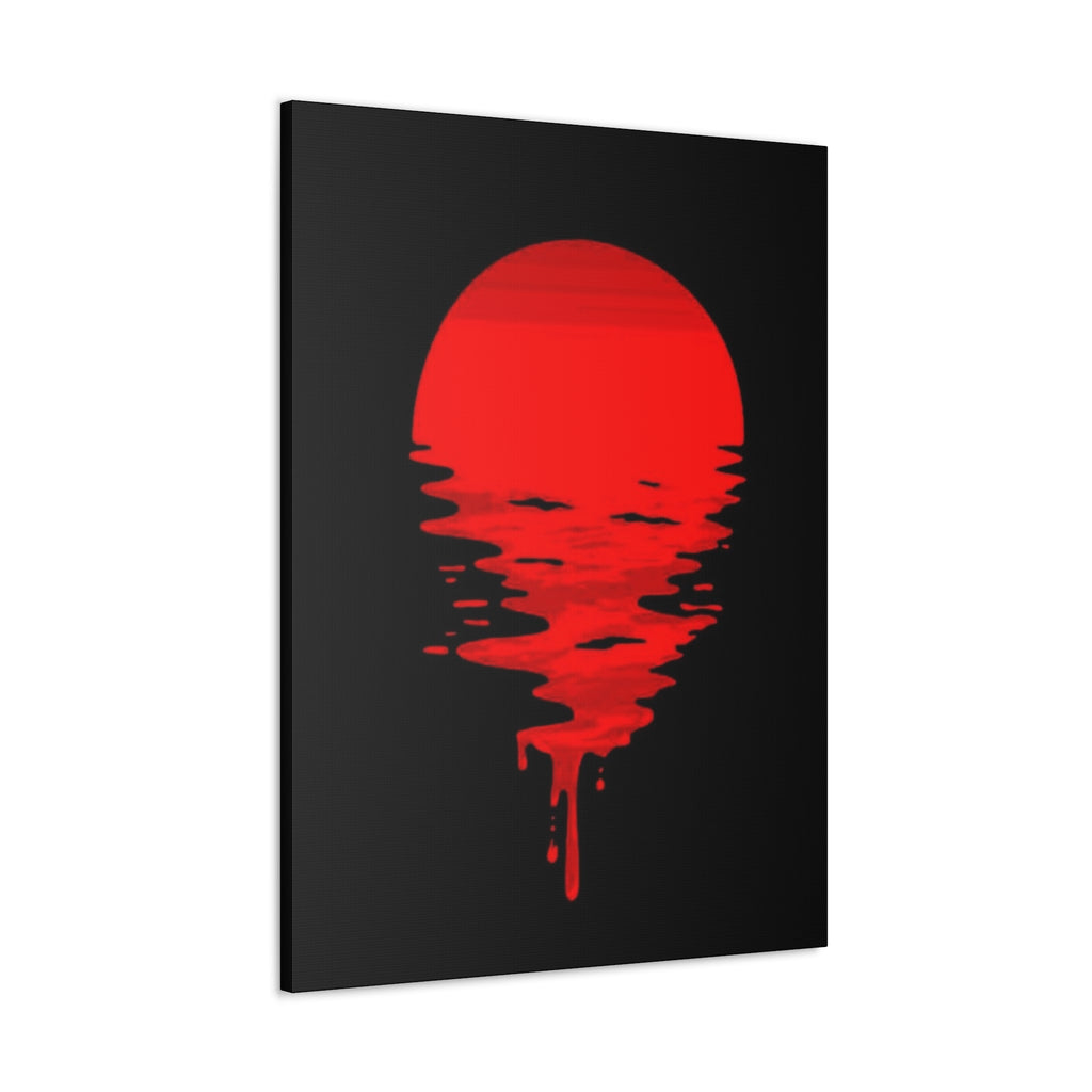 Sunset Canvas Art Print, Modern Wall Decor, Red and Black Home Decor, Abstract Art