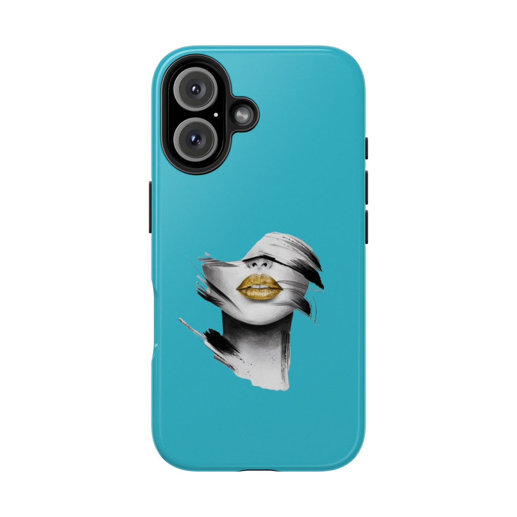 Teal 'Golden Lips' Tough Phone Case