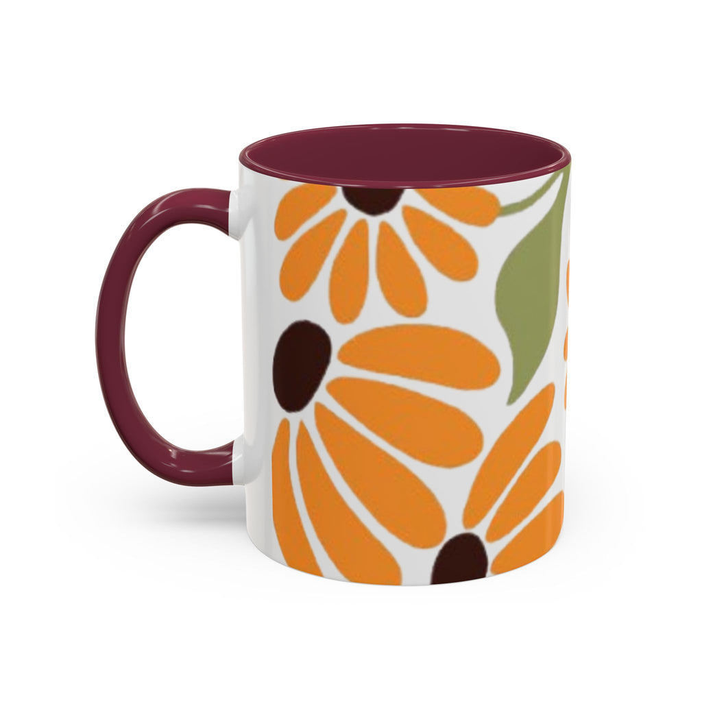 Colorful Floral Mugs, Bright Ceramic Coffee Cups
