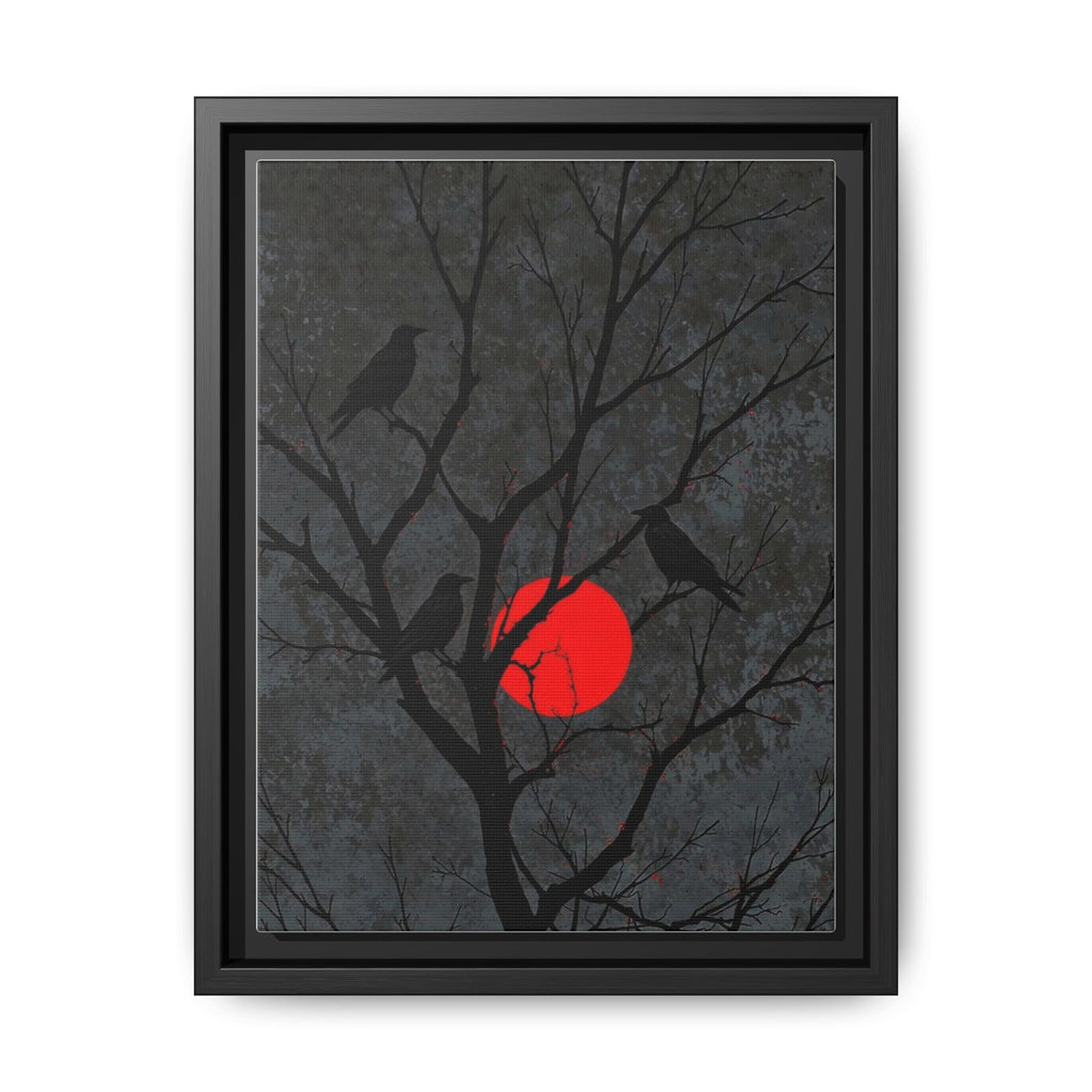 Red Moon Crows Silhouette