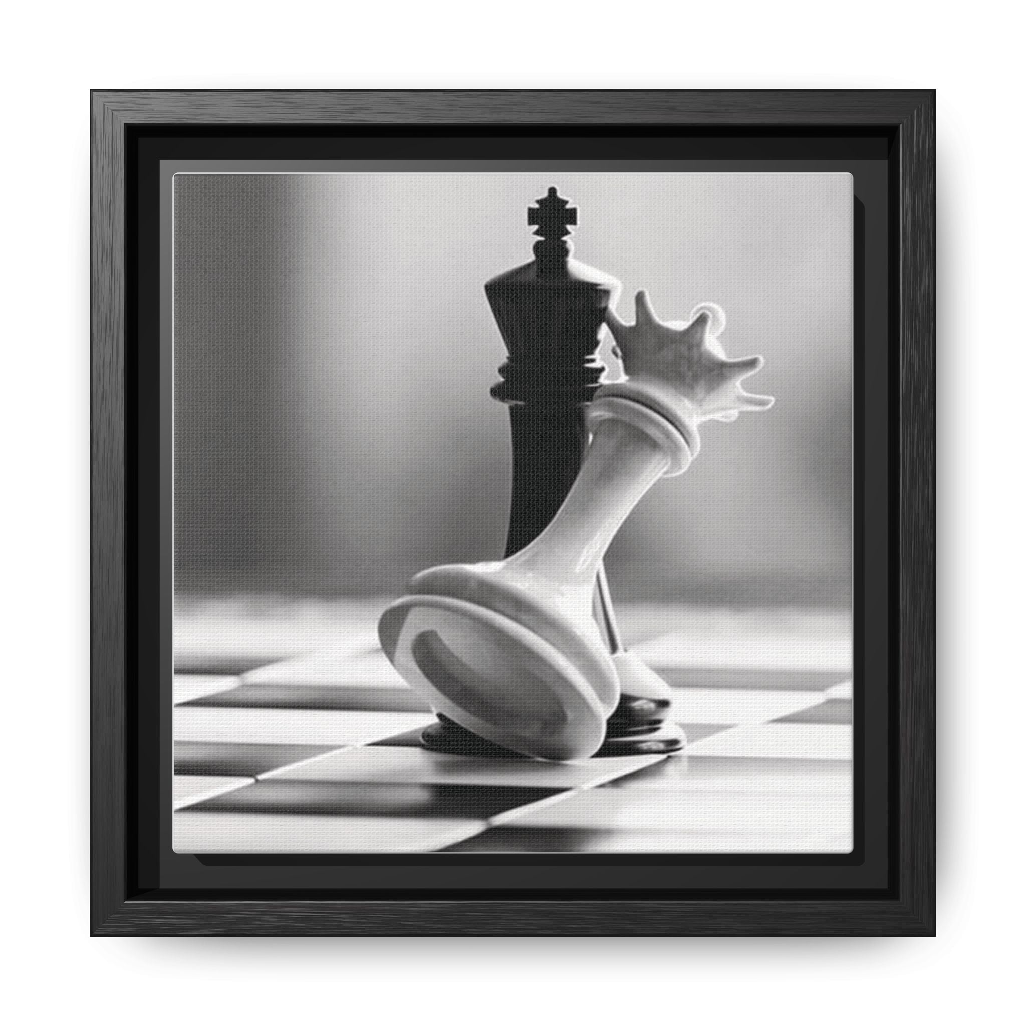Chess King and Fallen Queen Matte Canvas Framed Wall Art