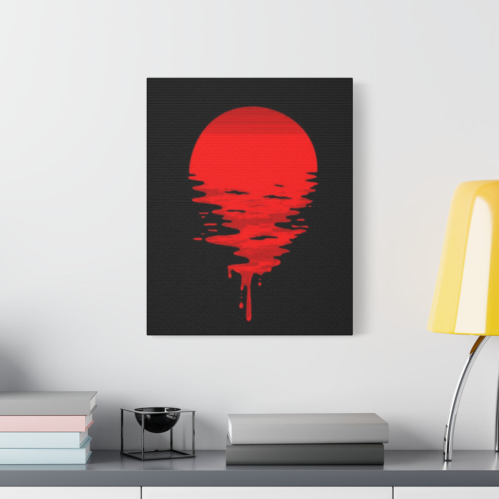 Sunset Canvas Art Print, Modern Wall Decor, Red and Black Home Decor, Abstract Art