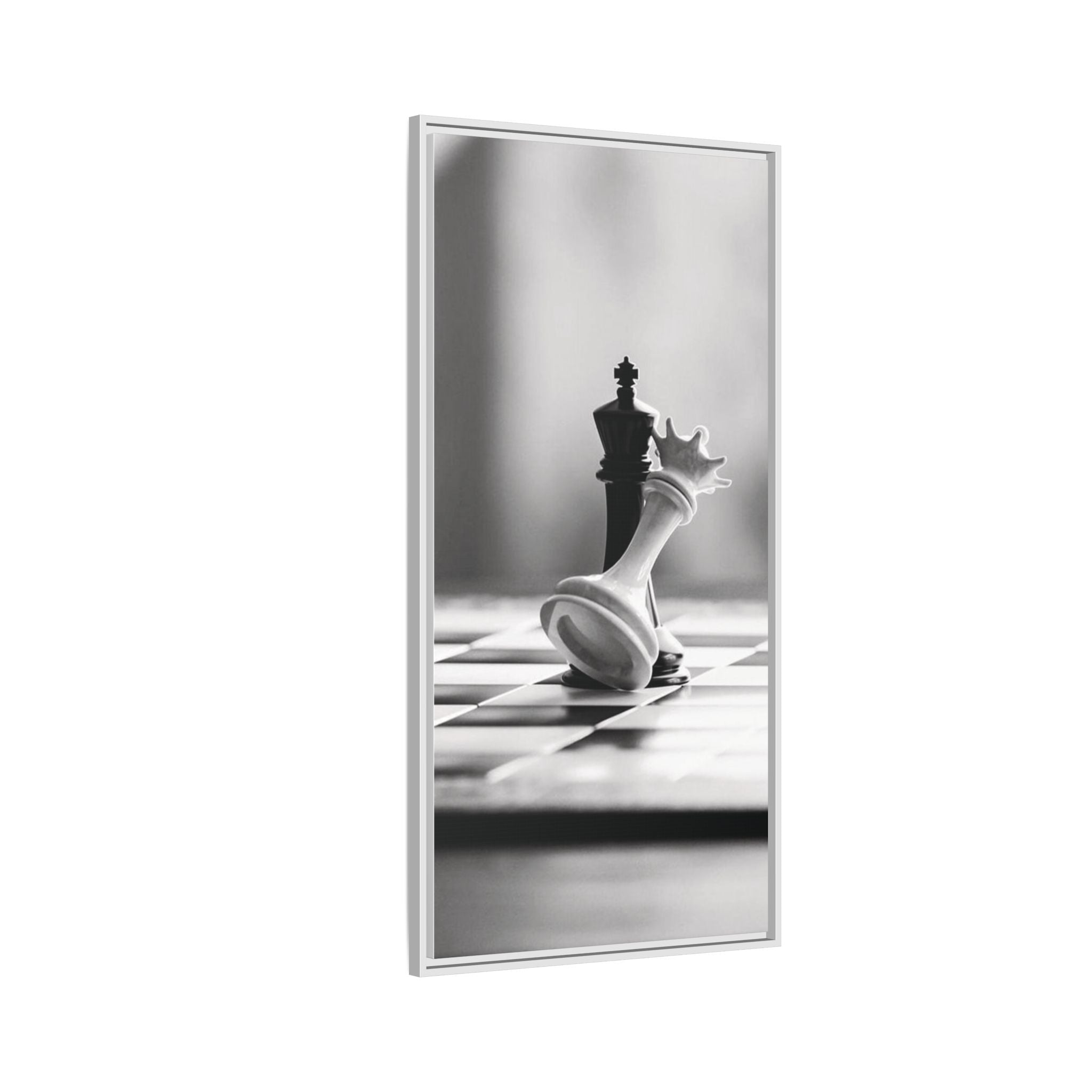 Chess King and Fallen Queen Matte Canvas Framed Wall Art