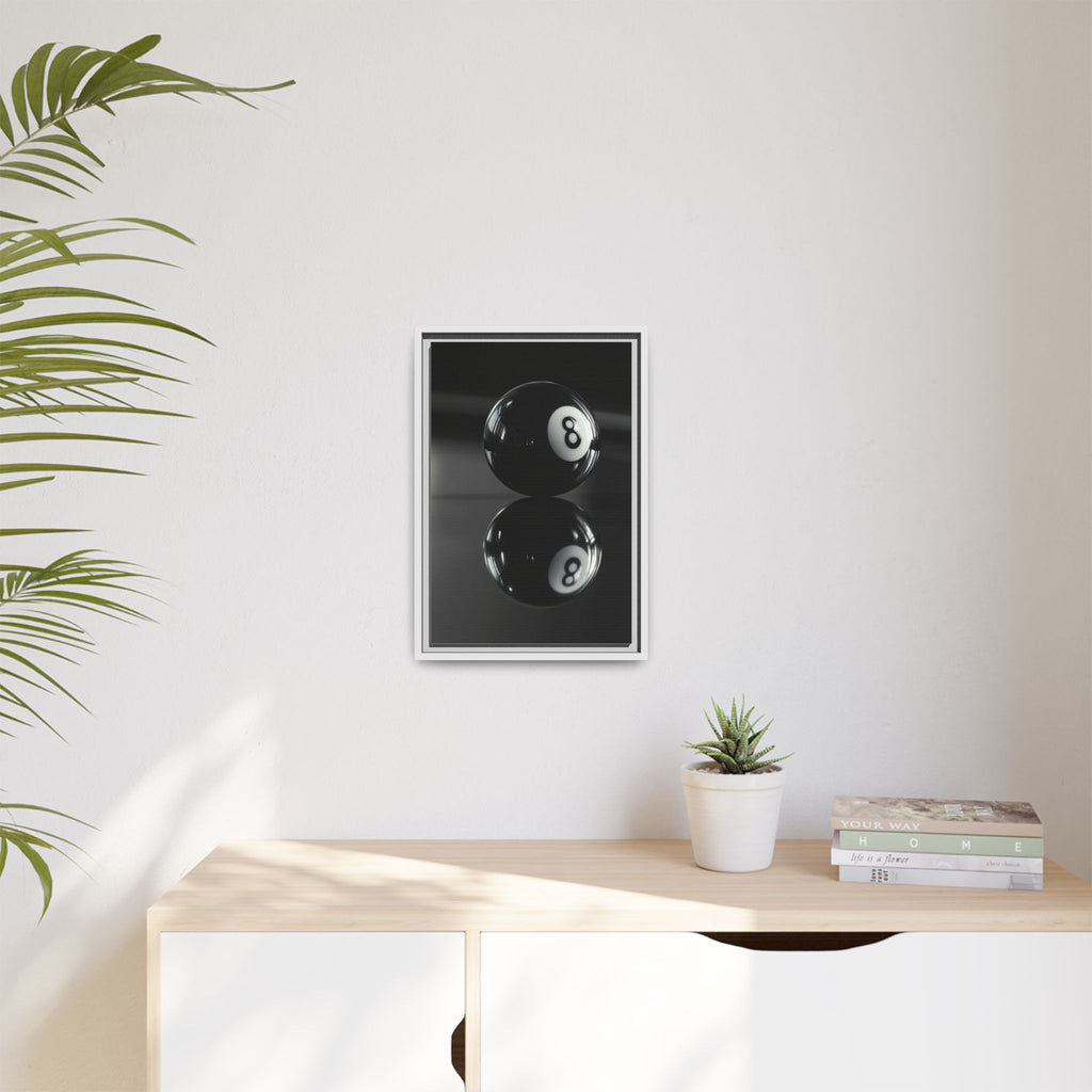 Eight Ball Reflection Matte Framed Canvas Print
