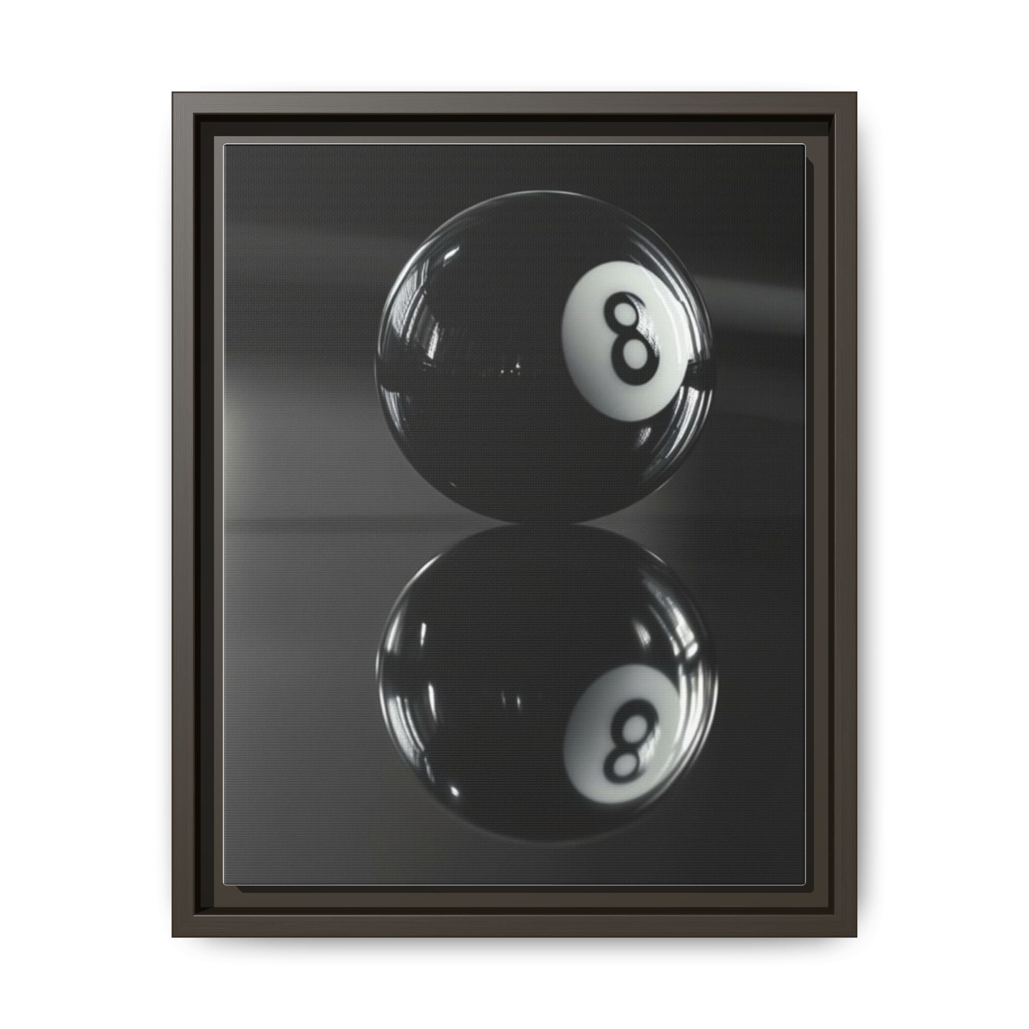 Eight Ball Reflection Matte Framed Canvas Print