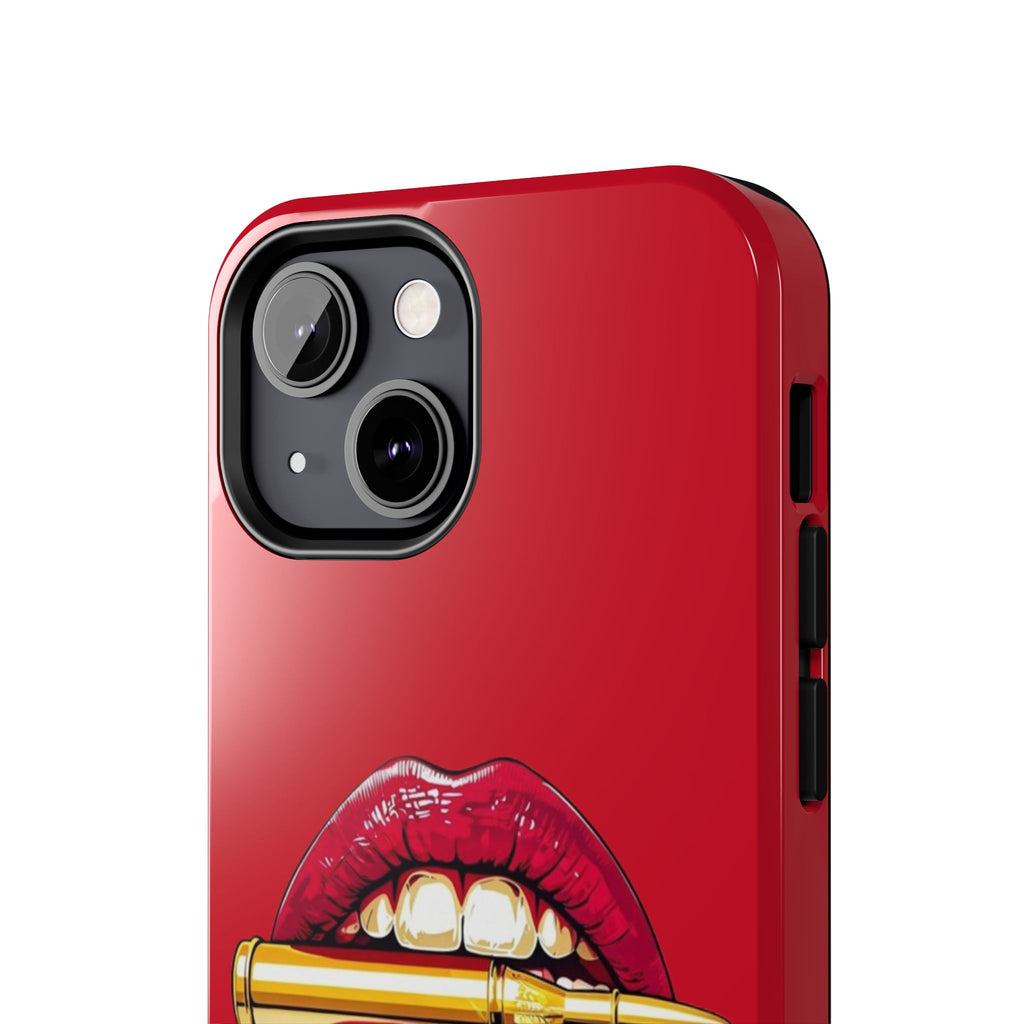 Bold Lipstick Phone Case - Tough Cover for Trendsetters, Vibrant Red Phone Skin, Fashionable Phone Accessory, Unique Gift for Her, [...]
