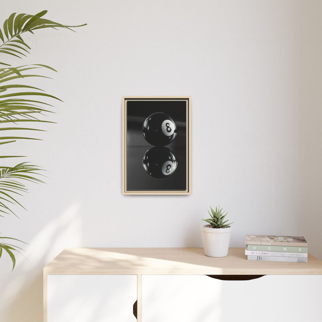 Eight Ball Reflection Matte Framed Canvas Print